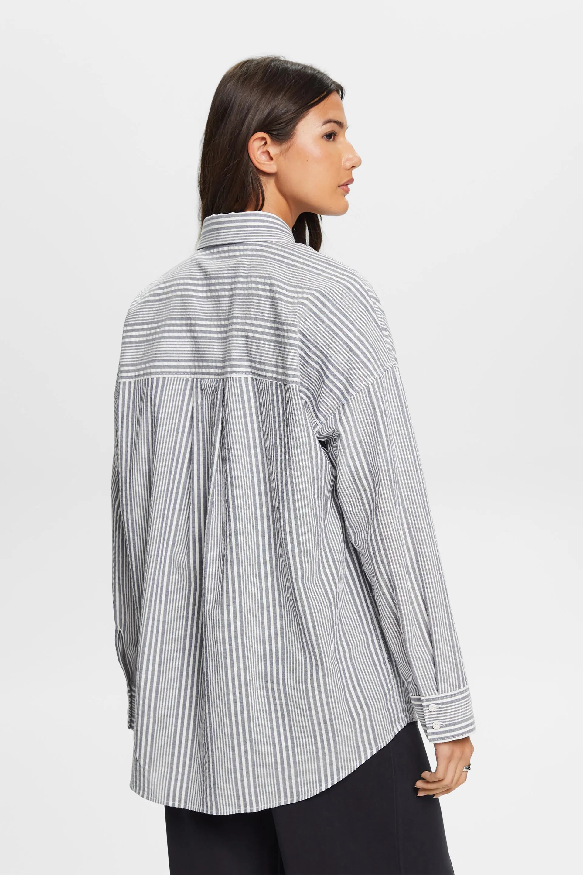 Camicia seersucker oversize, 100% cotone