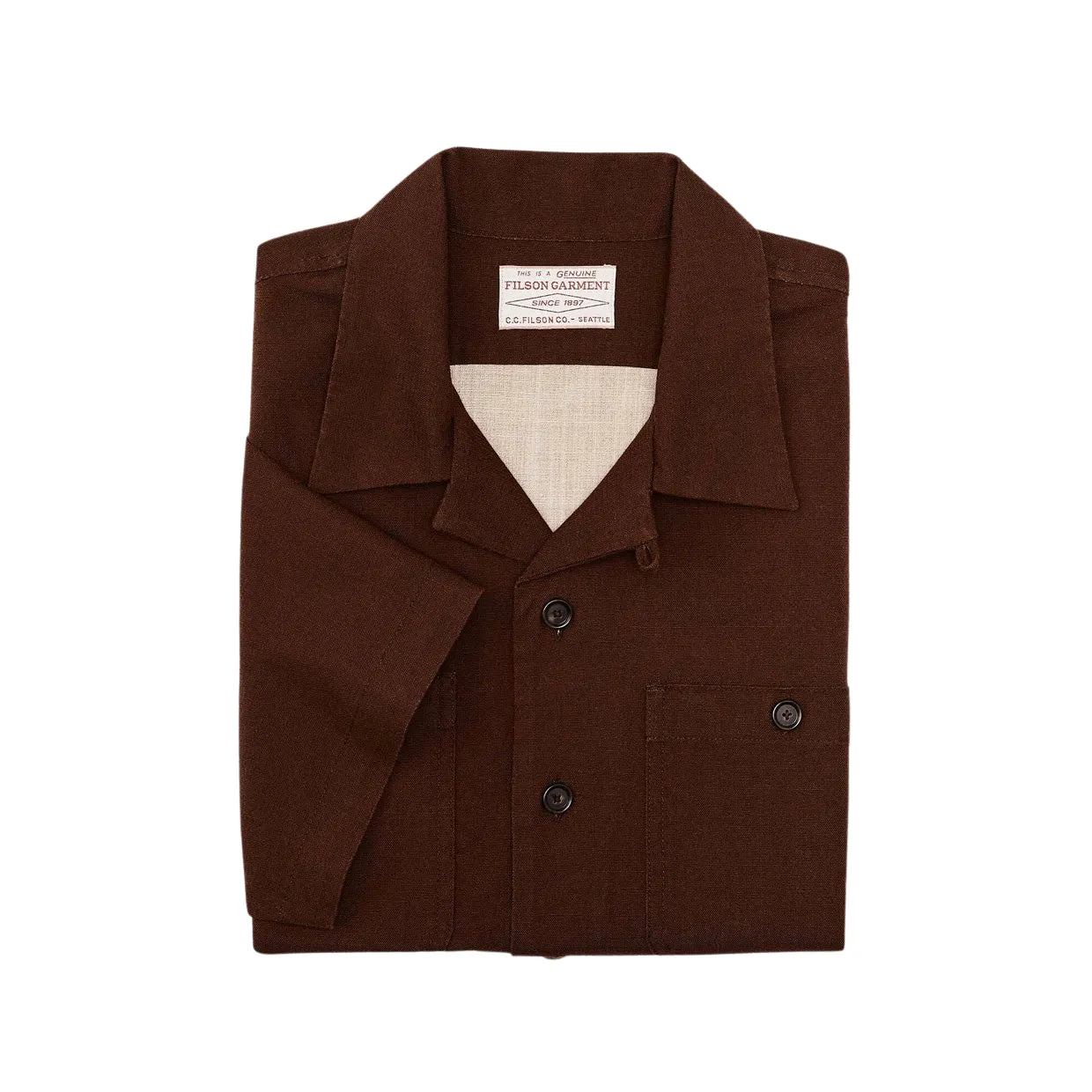 Camicia Uomo Filson Rustic Maniche Corte Marrone Multicolor