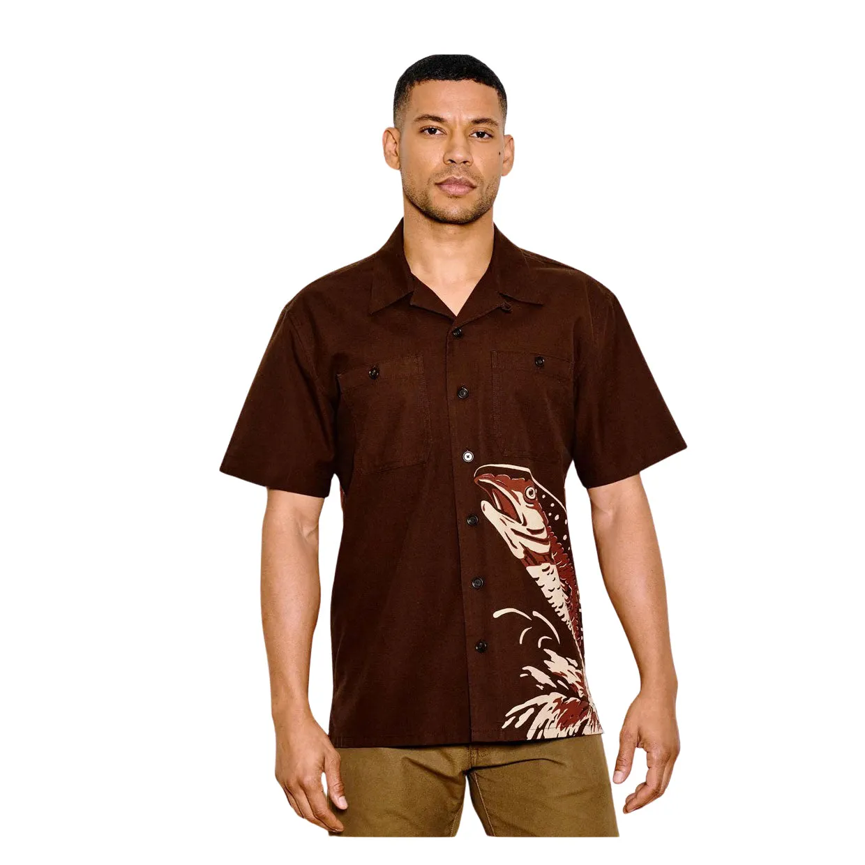 Camicia Uomo Filson Rustic Maniche Corte Marrone Multicolor