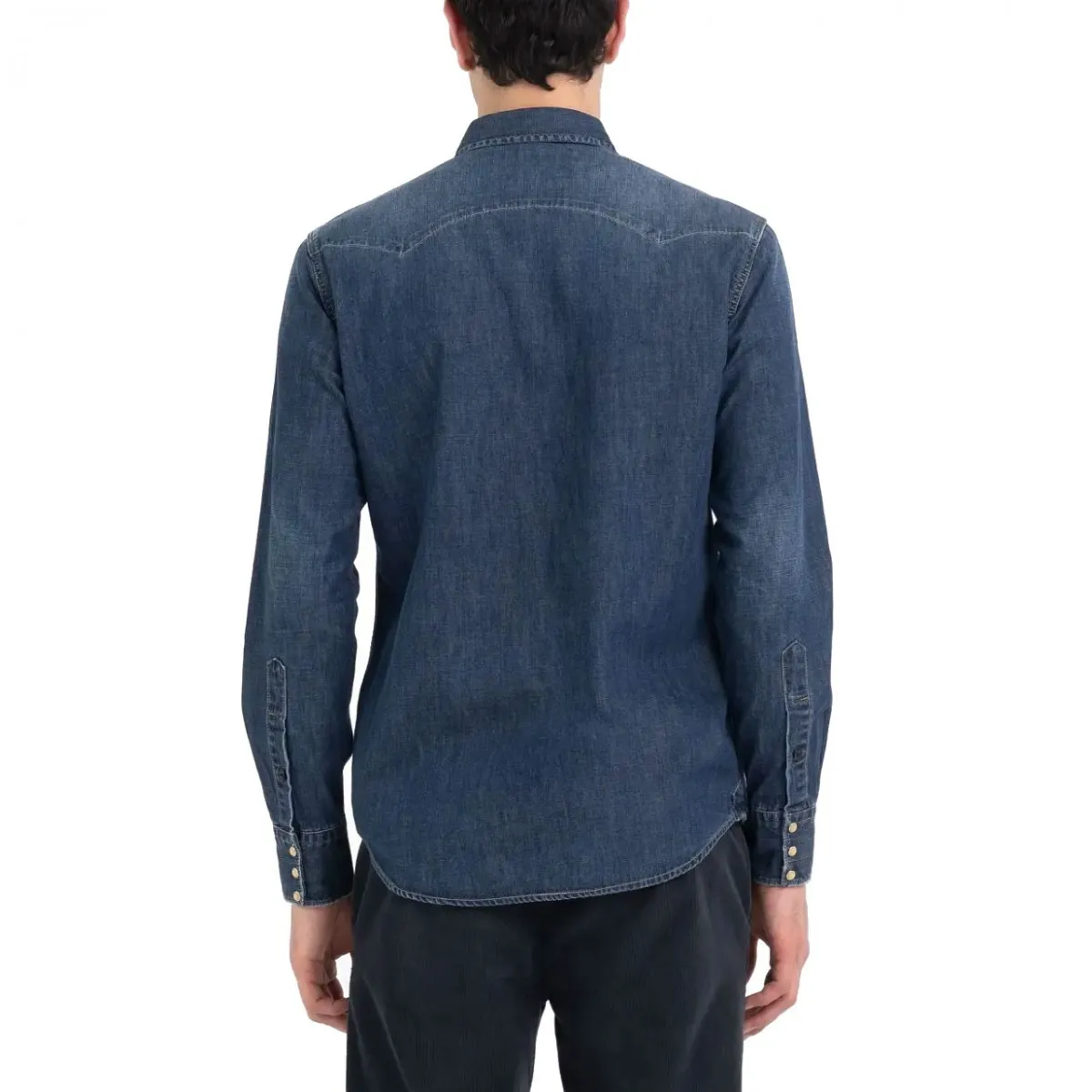 Camicia Western In Denim Dark Blue