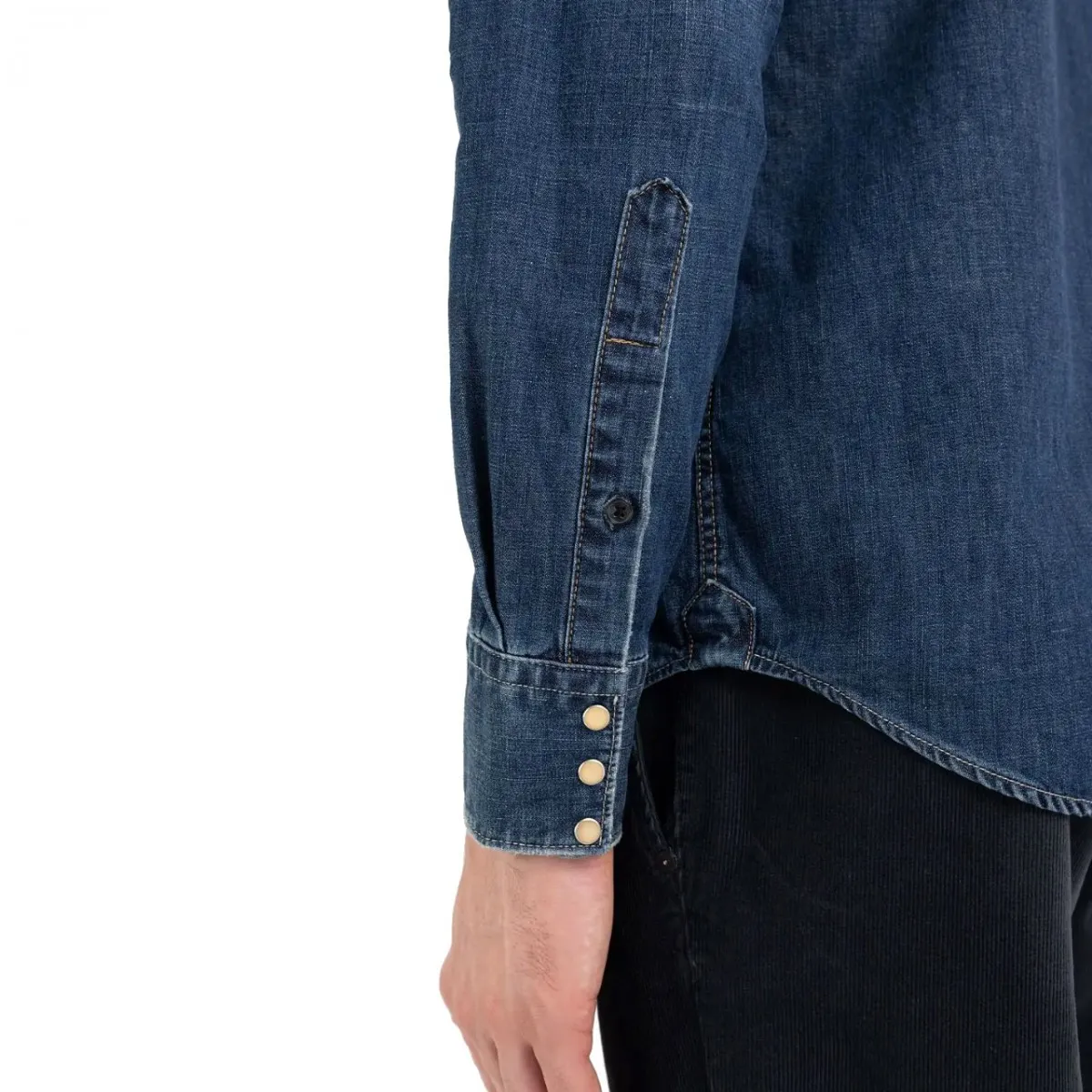 Camicia Western In Denim Dark Blue