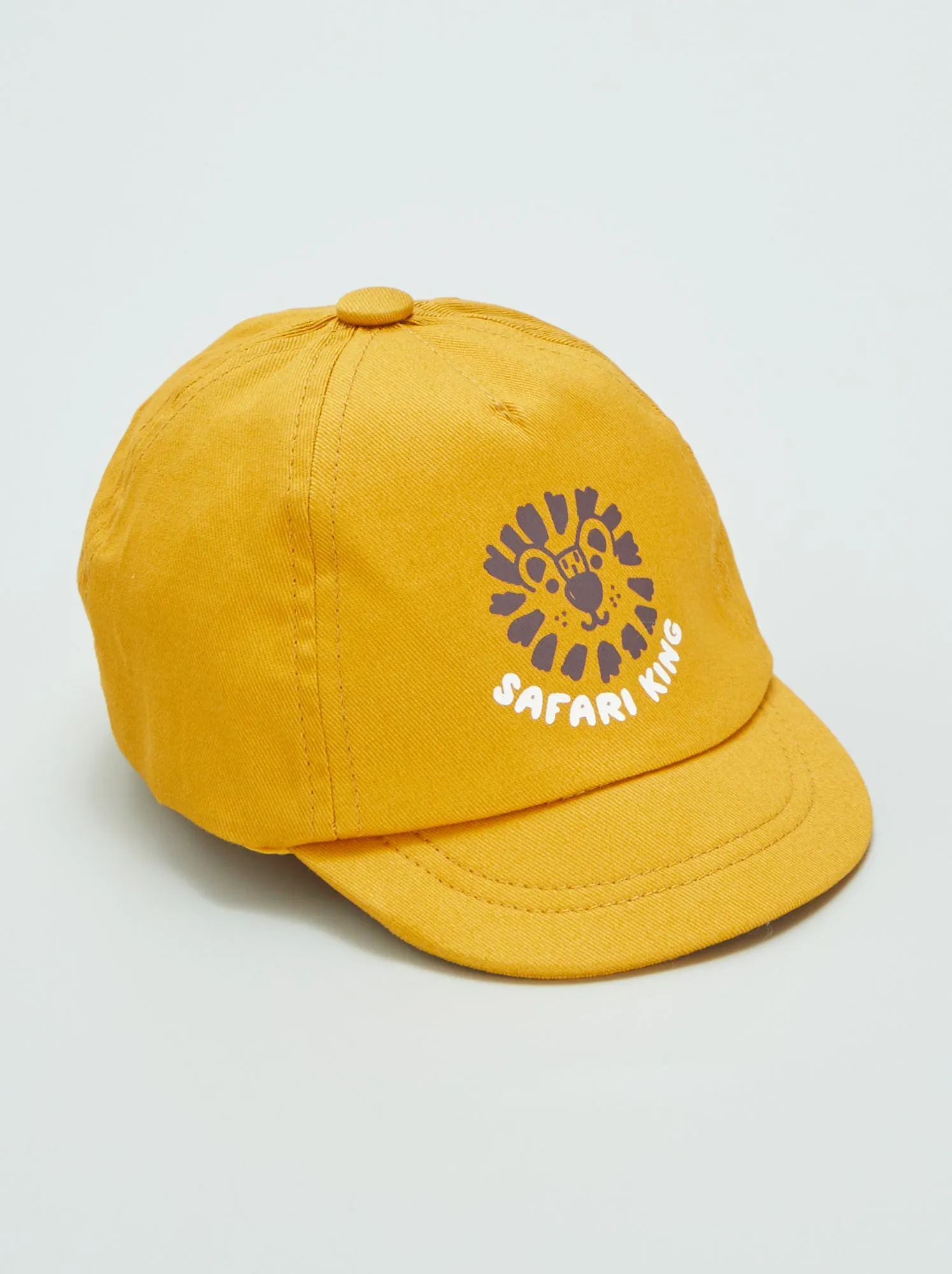 Cappellino con stampa 'lion' in twill - GIALLO