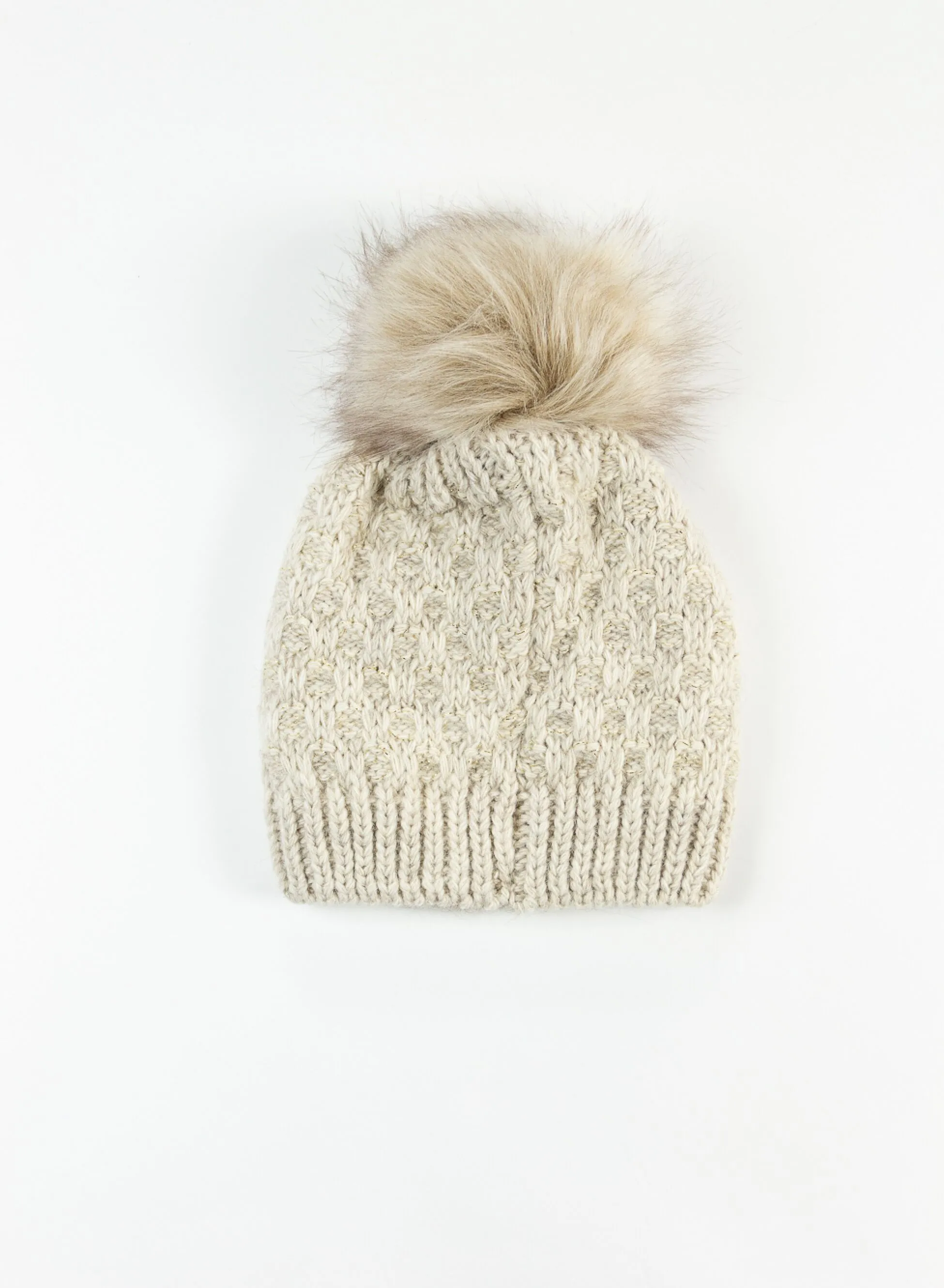 cappello maglia lurex pon pon
