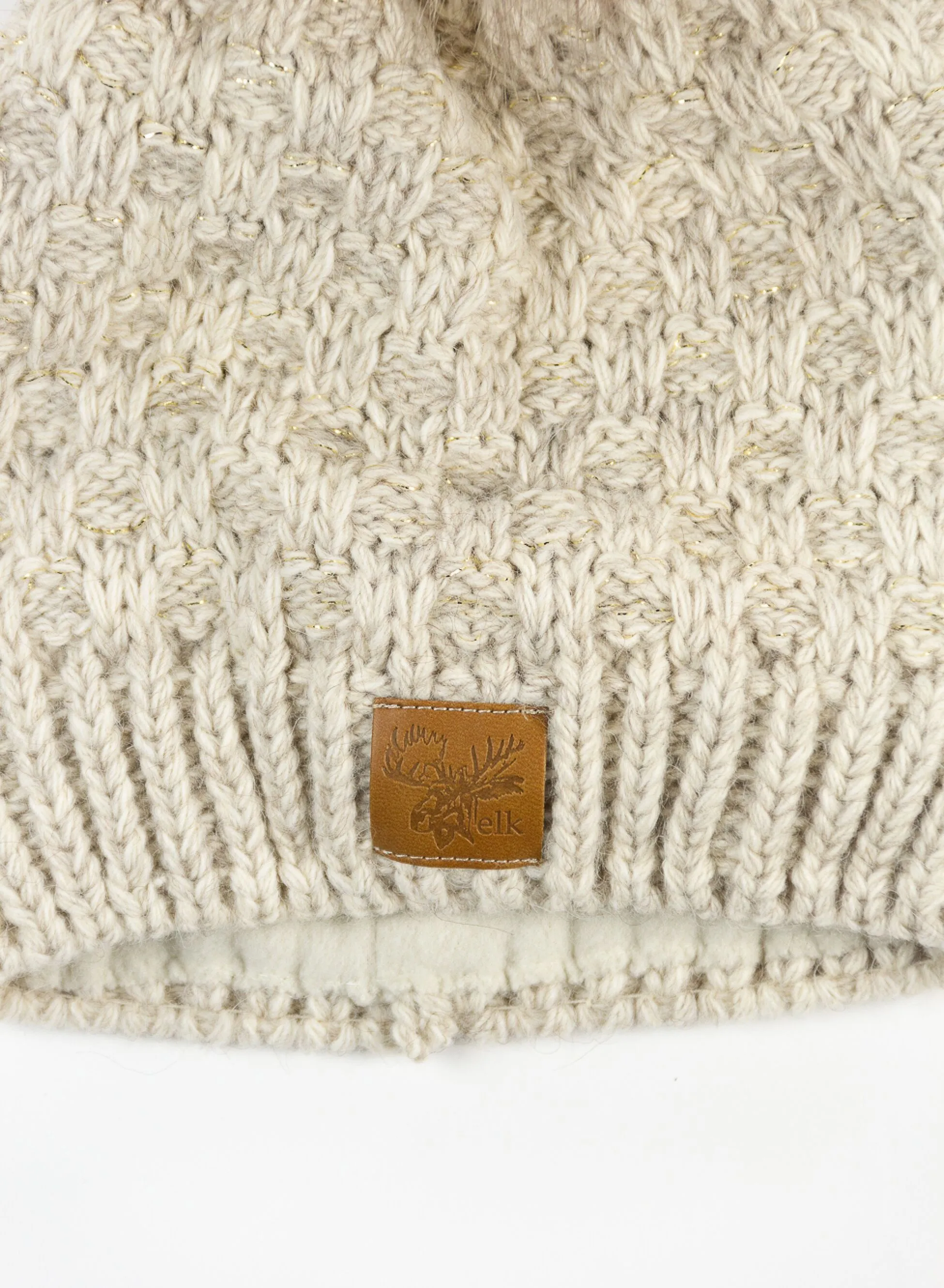 cappello maglia lurex pon pon