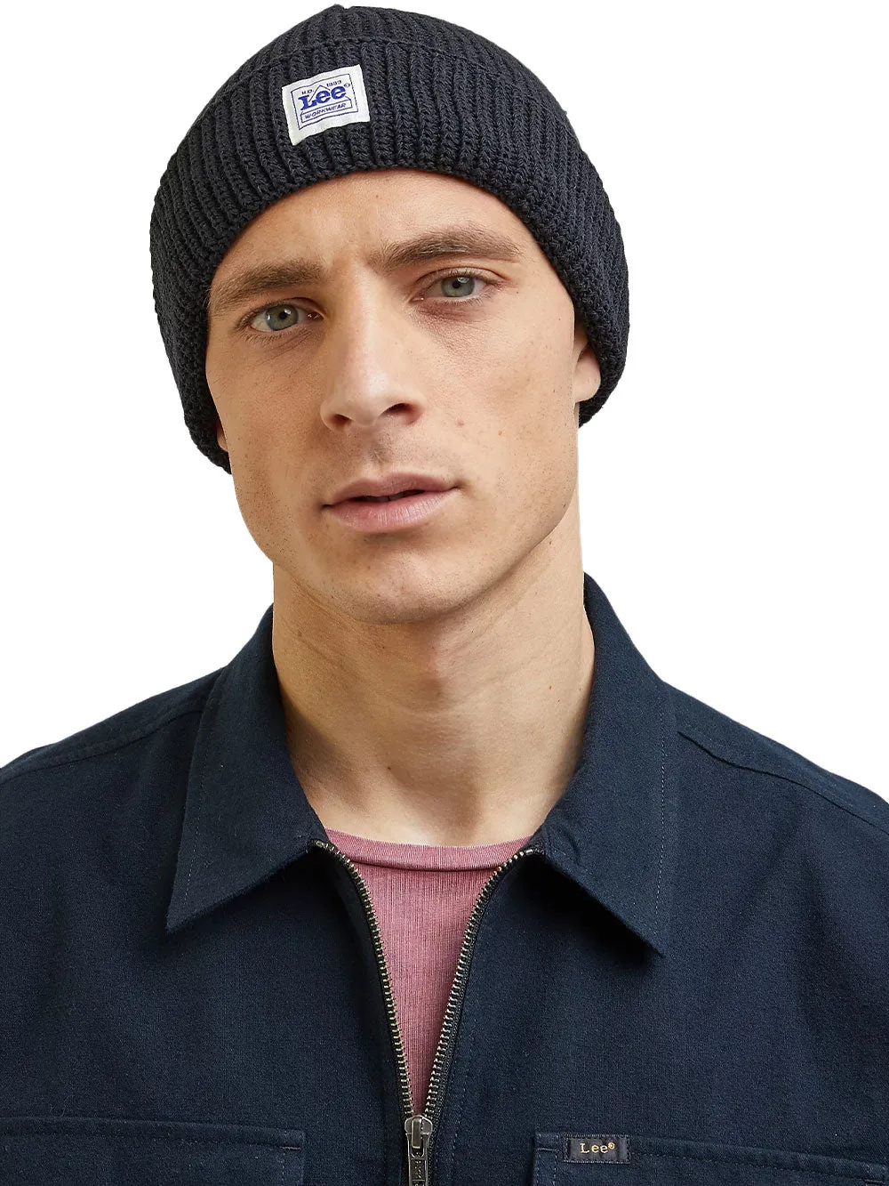 Cappello Unisex nero con risvolto a coste