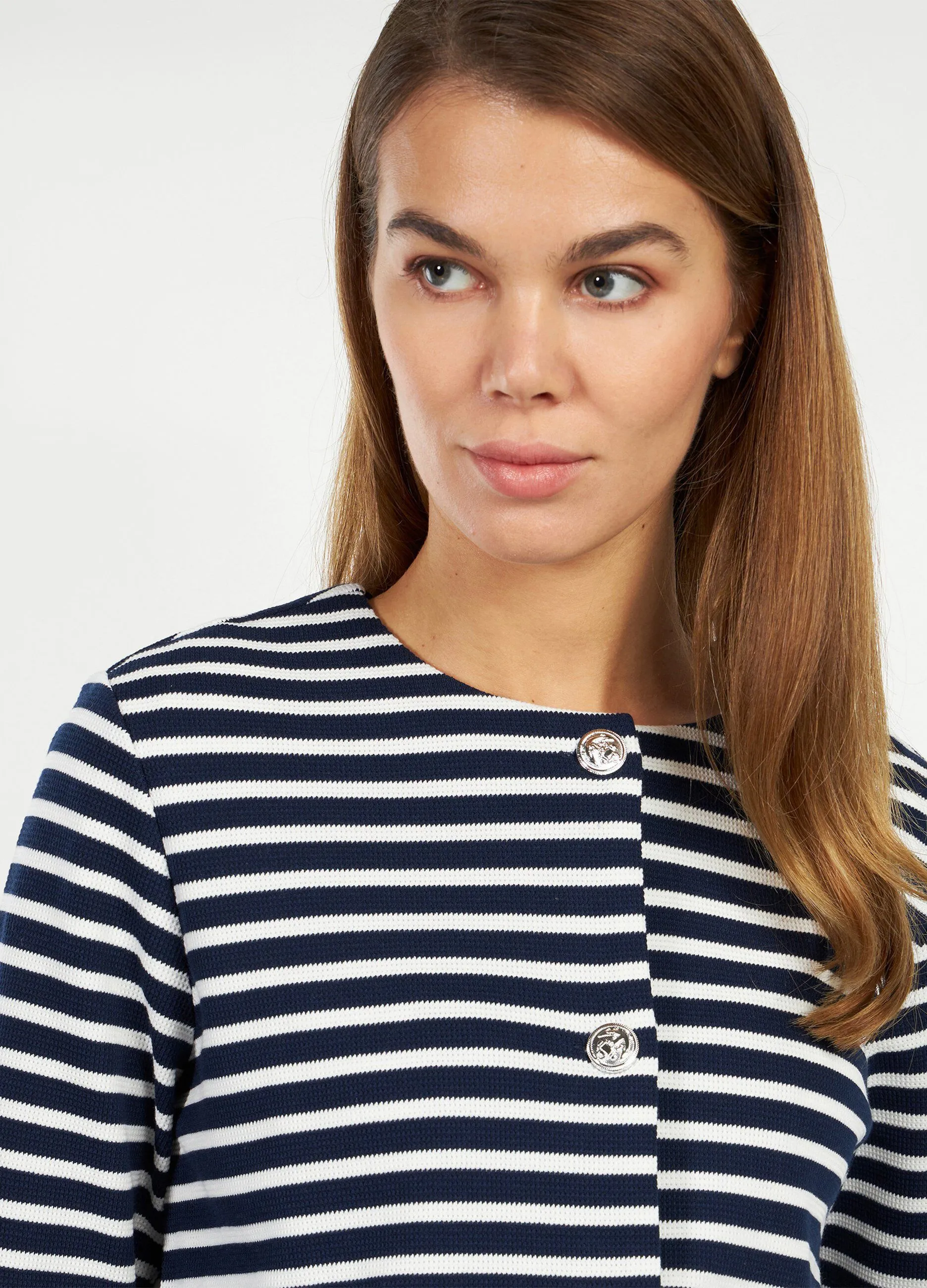 Cappottino in maglia a righe