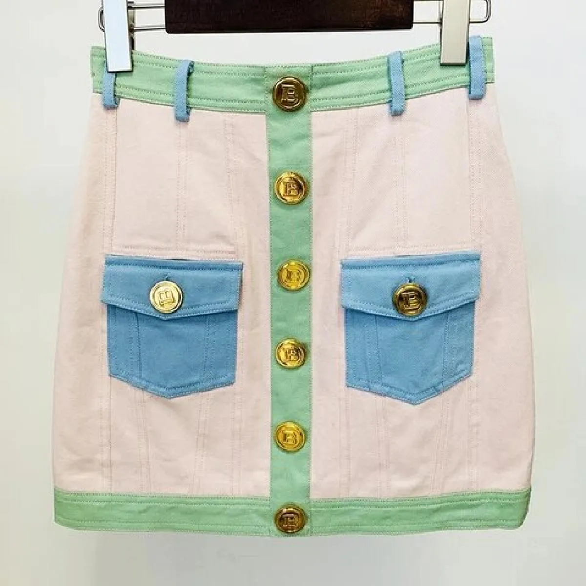 Cappotto di jeans Giacca di jeans patchwork corta con bottoni Giacche di jeans da donna alte 2023
