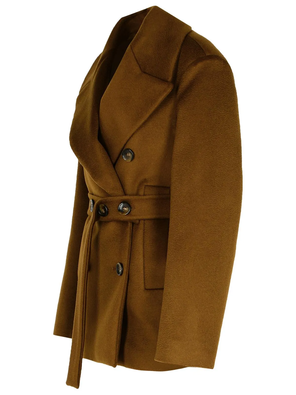 Cappotto di lana marrone orchis