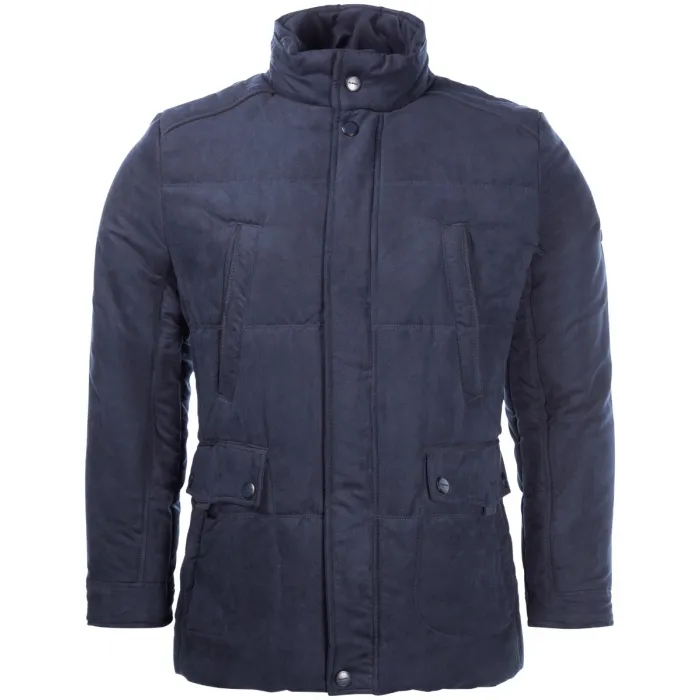 Cappotto invernale trapuntato in pelle scamosciata Sea Barrier Blu scuro