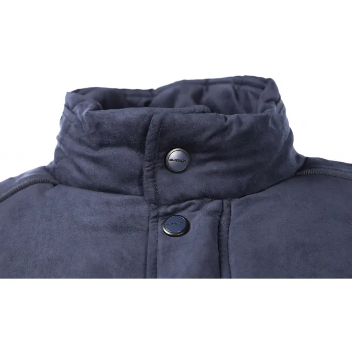 Cappotto invernale trapuntato in pelle scamosciata Sea Barrier Blu scuro