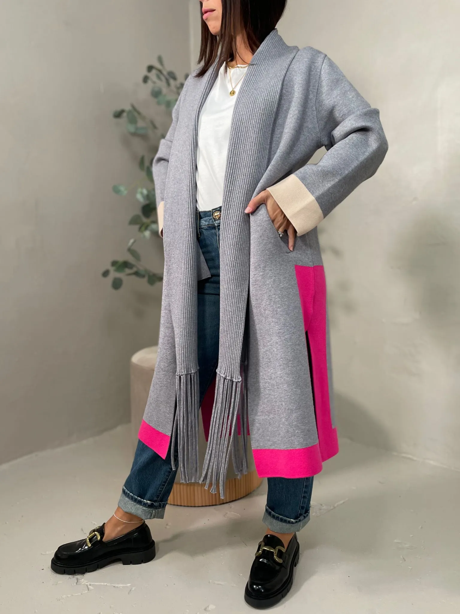 Cappotto Maglia Frangia Vicolo