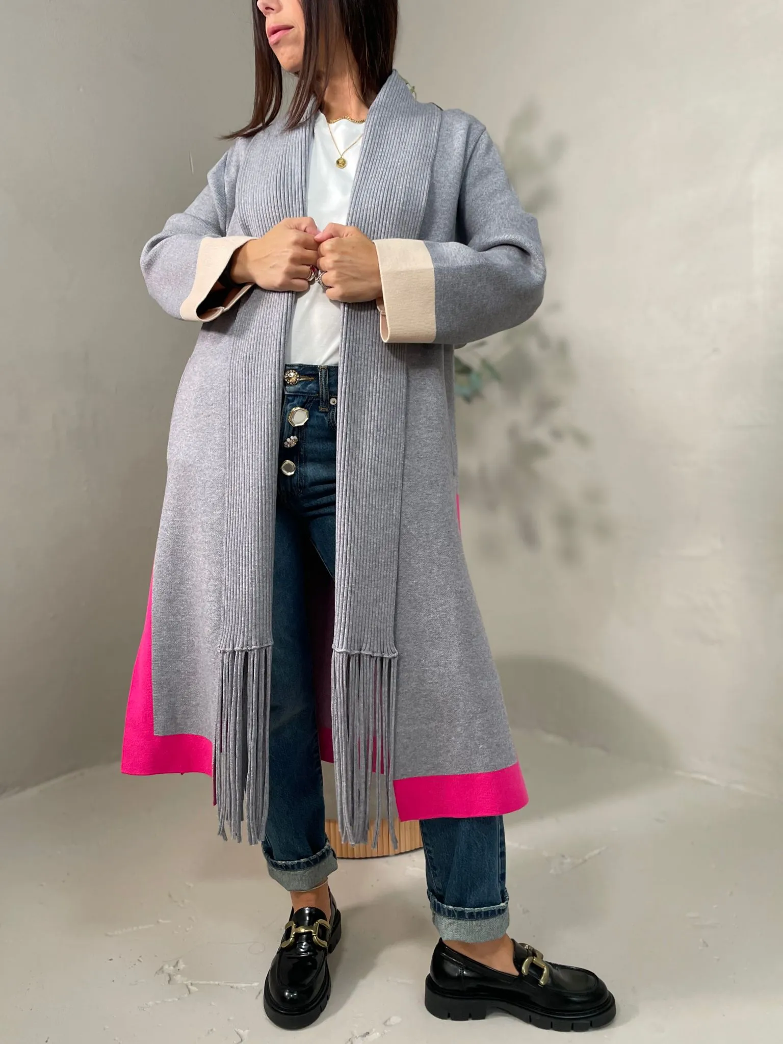 Cappotto Maglia Frangia Vicolo