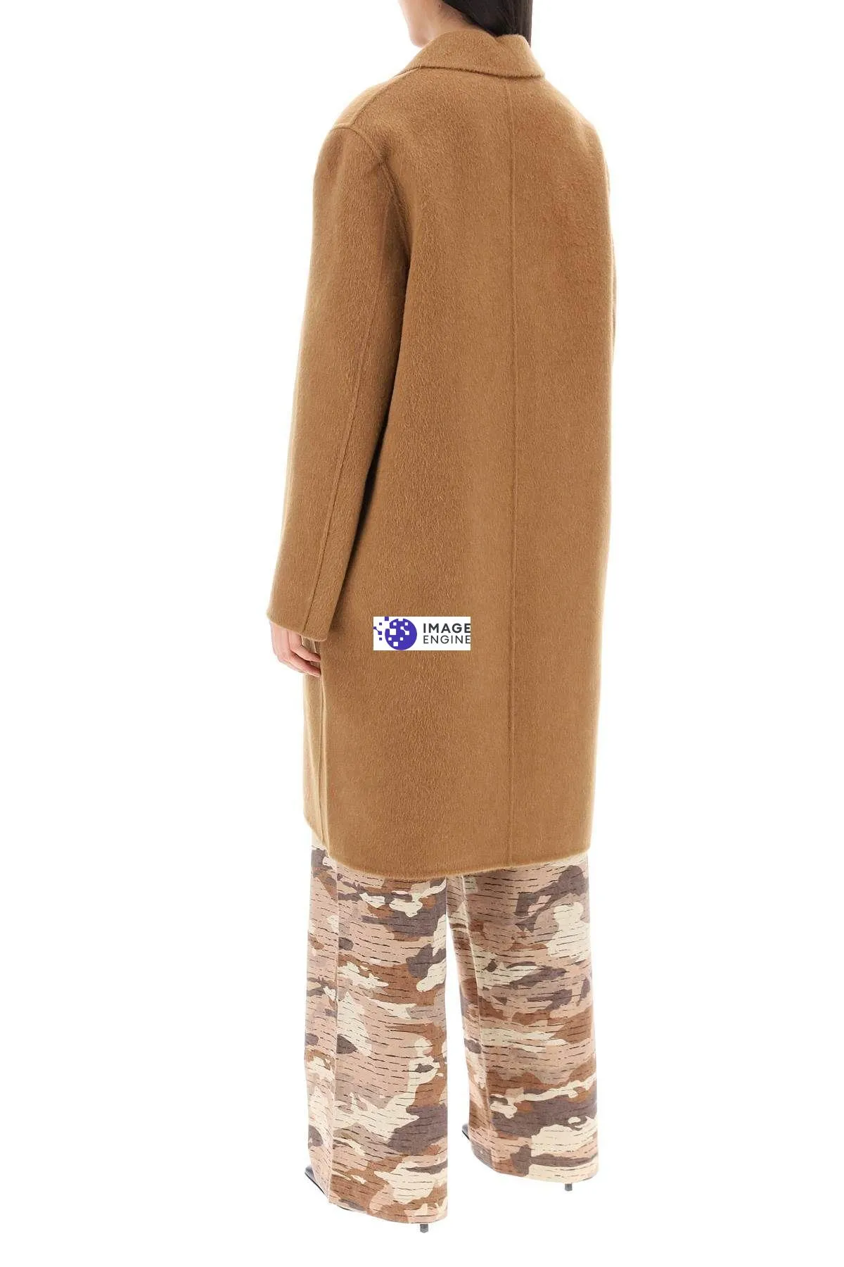 Cappotto midi in lana e alpaca
