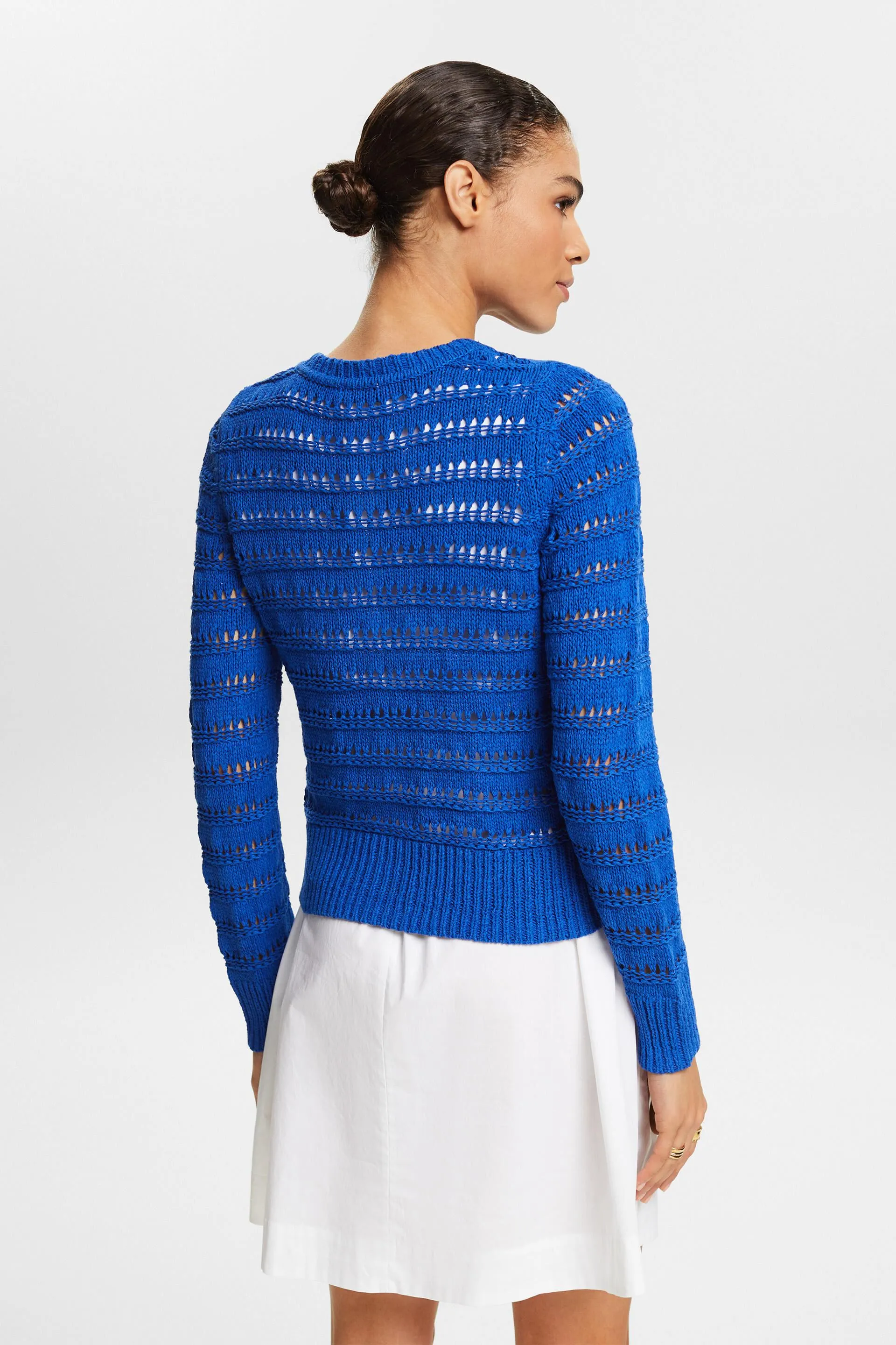 Cardigan a maglia traforata