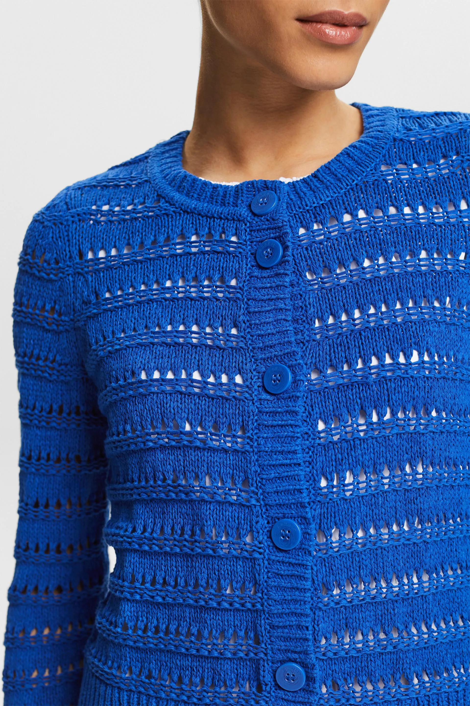 Cardigan a maglia traforata