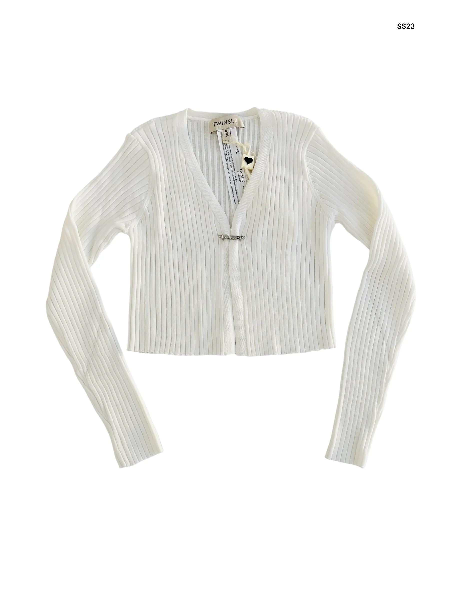 Cardigan meringa con spilla per bambina