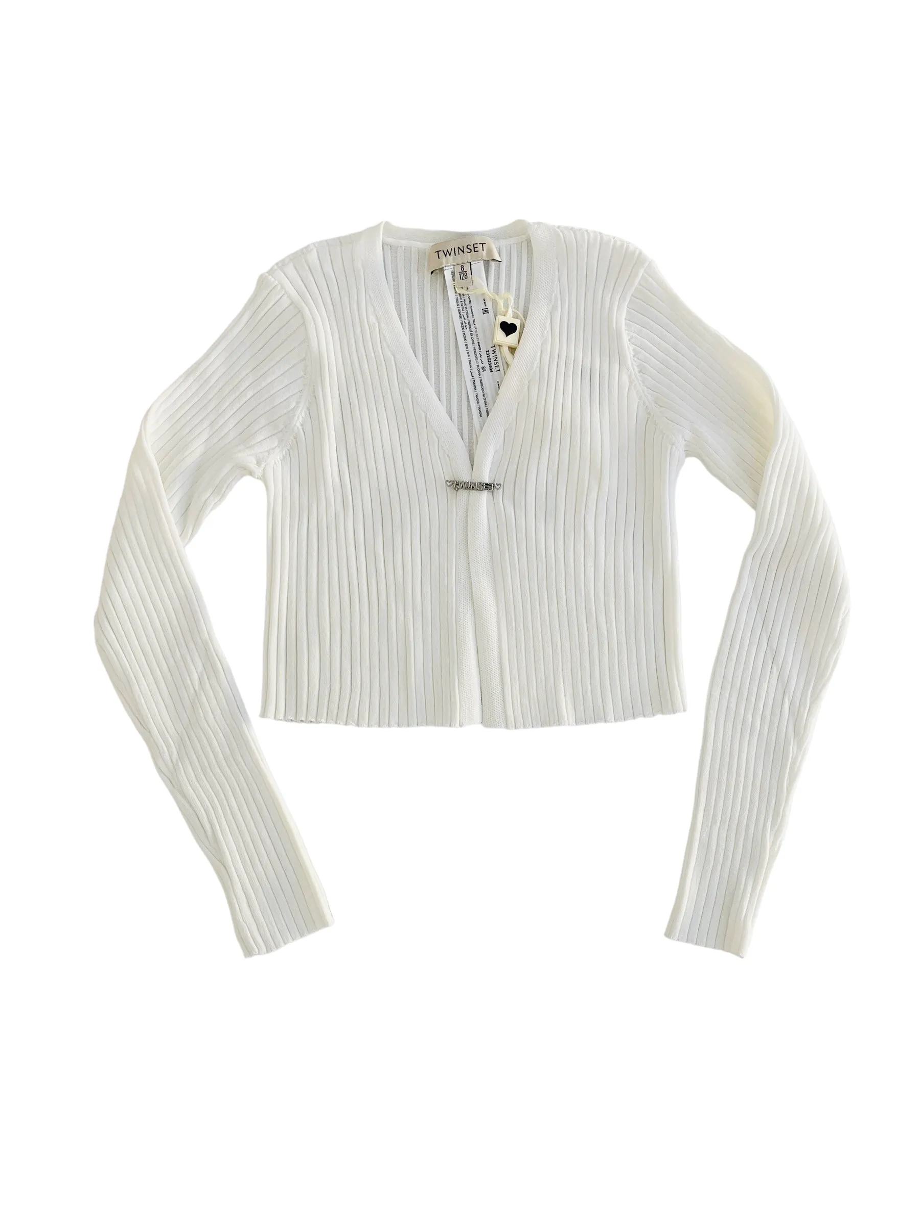 Cardigan meringa con spilla per bambina