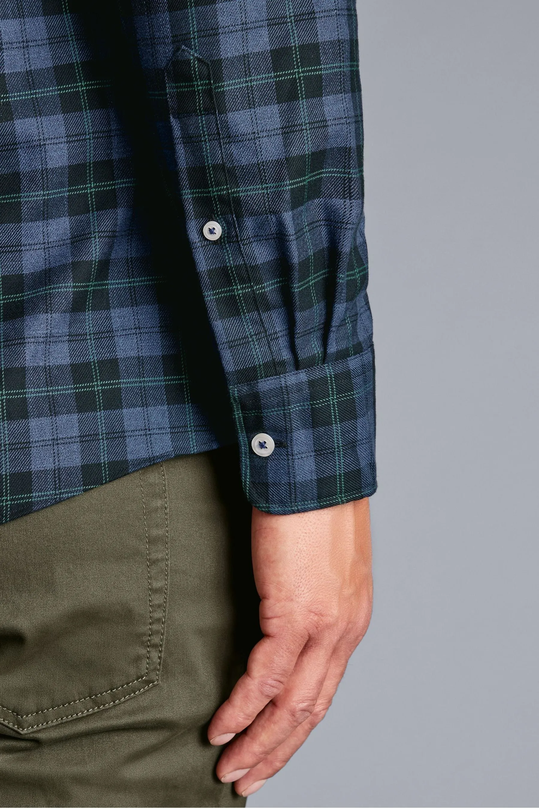 Charles Tyrwhitt - Camicia a quadri in Vestibilità attillata / Slim in twill no-stiro