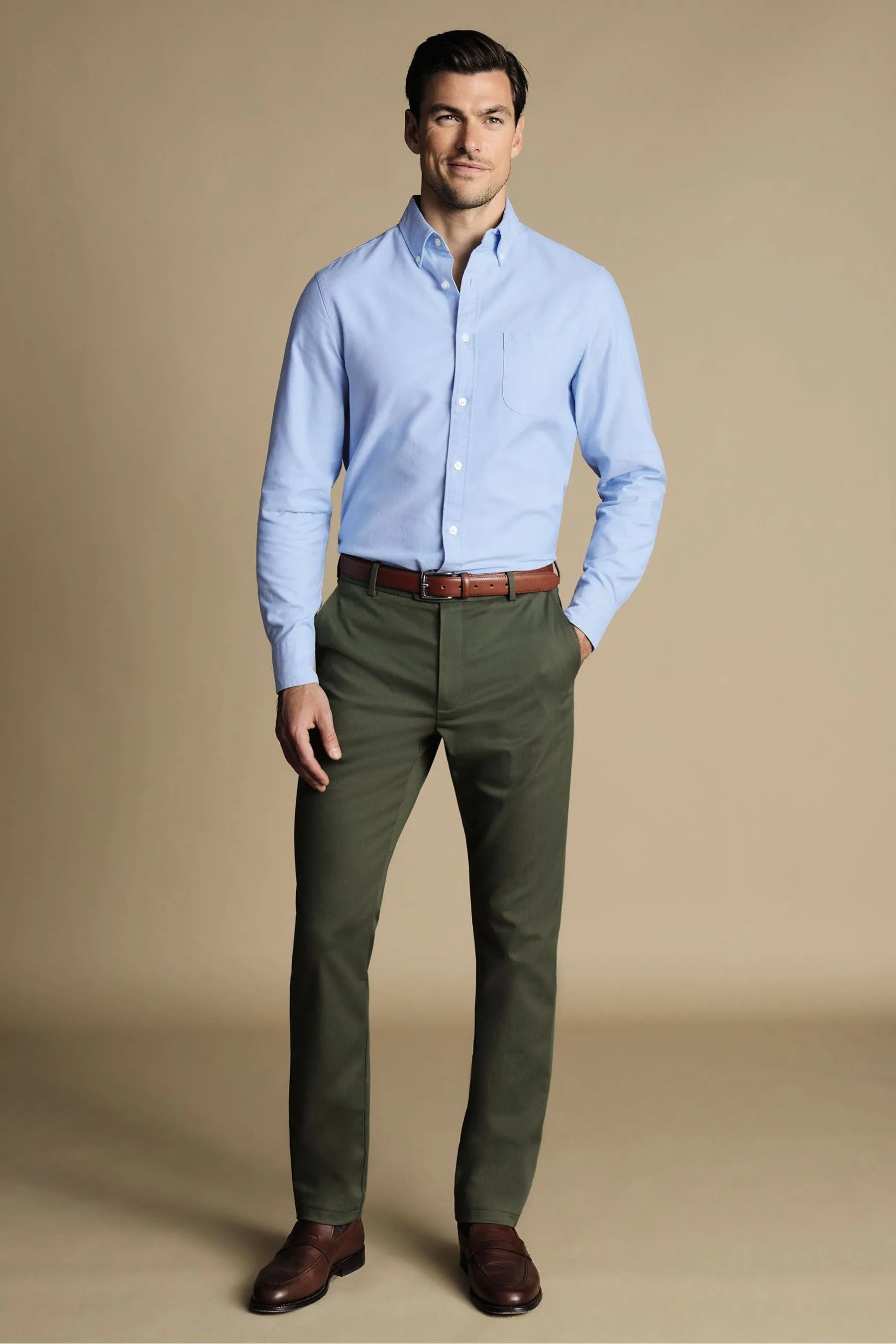 Charles Tyrwhitt - Classic Fit - Pantaloni chino no-stiro
