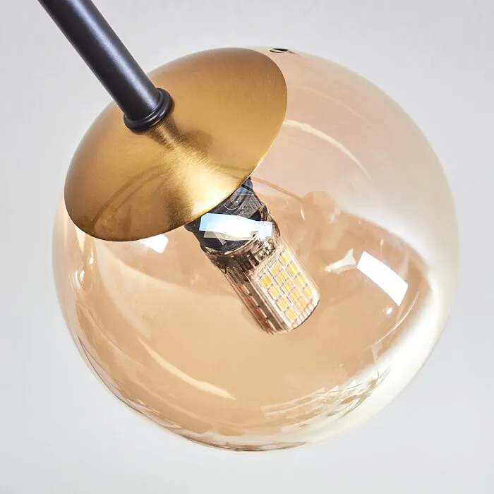 Chehalis Plafoniera - Vetro 10 cm Oro, Nero, 8-Luci