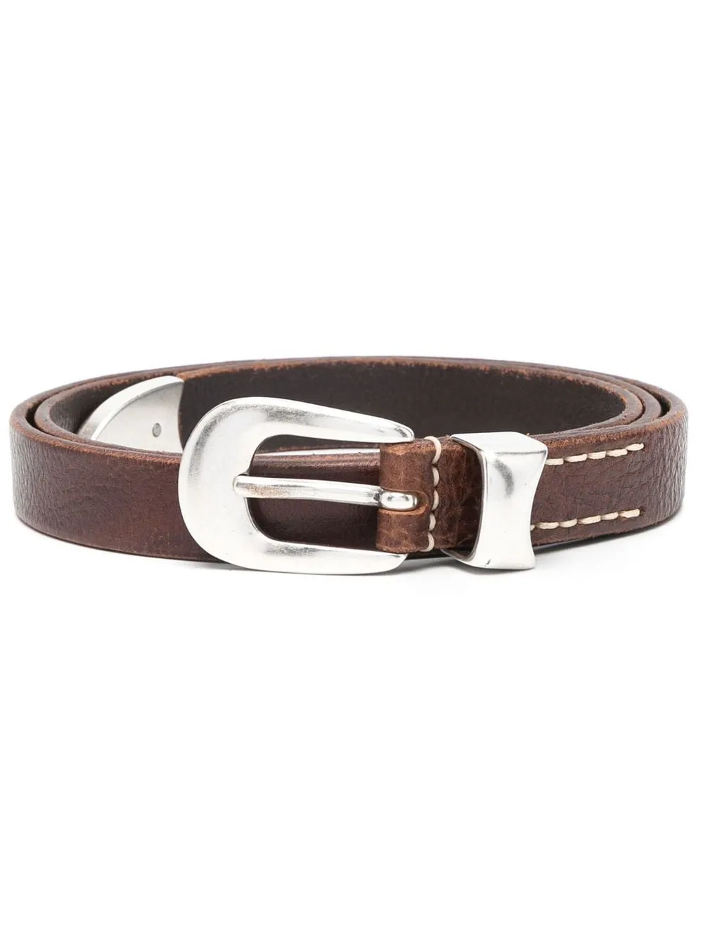 Cintura con fibbia Western in marrone - uomo