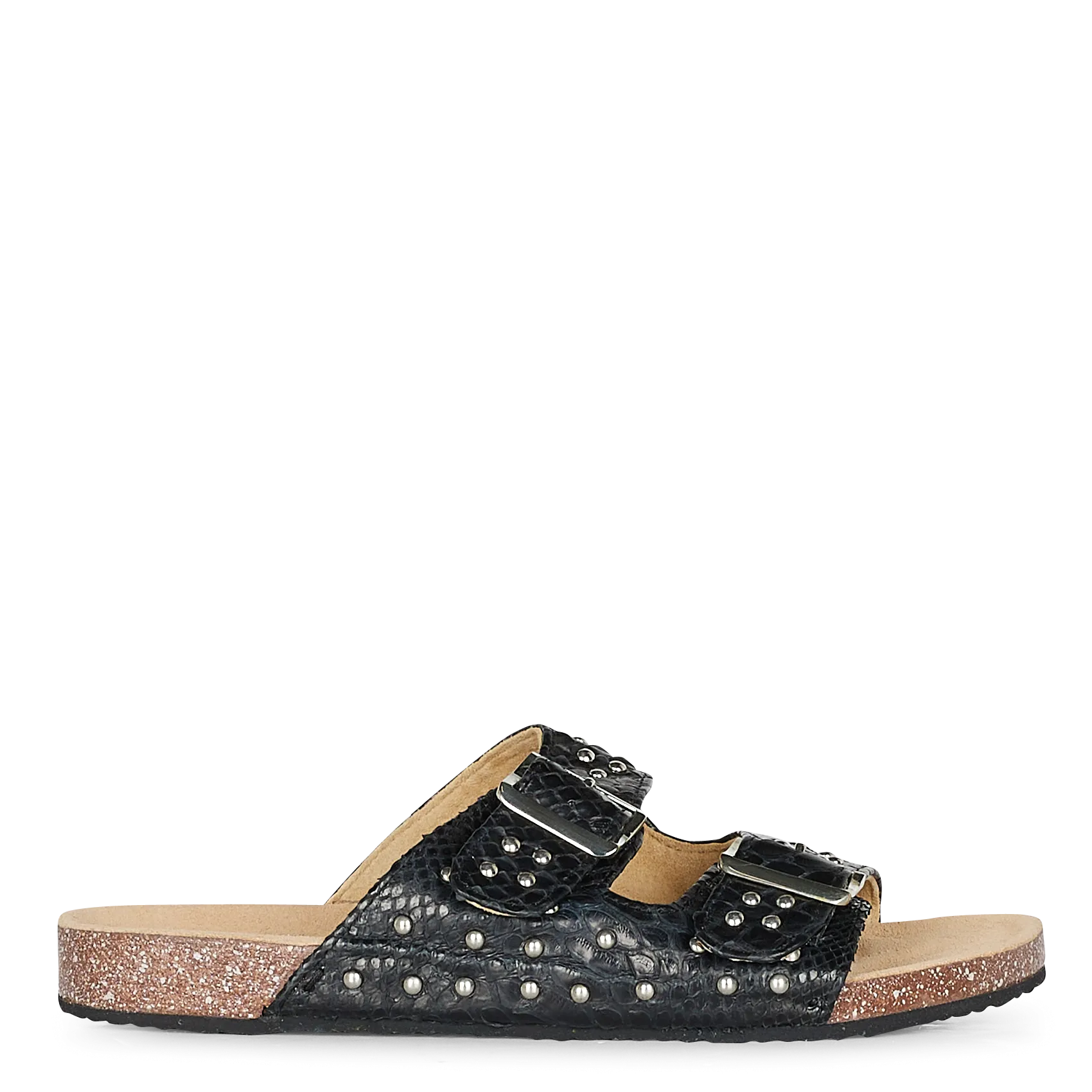  CLARIS VIROT   ODETTE - Sandali bassi in pelle pitone | Nero