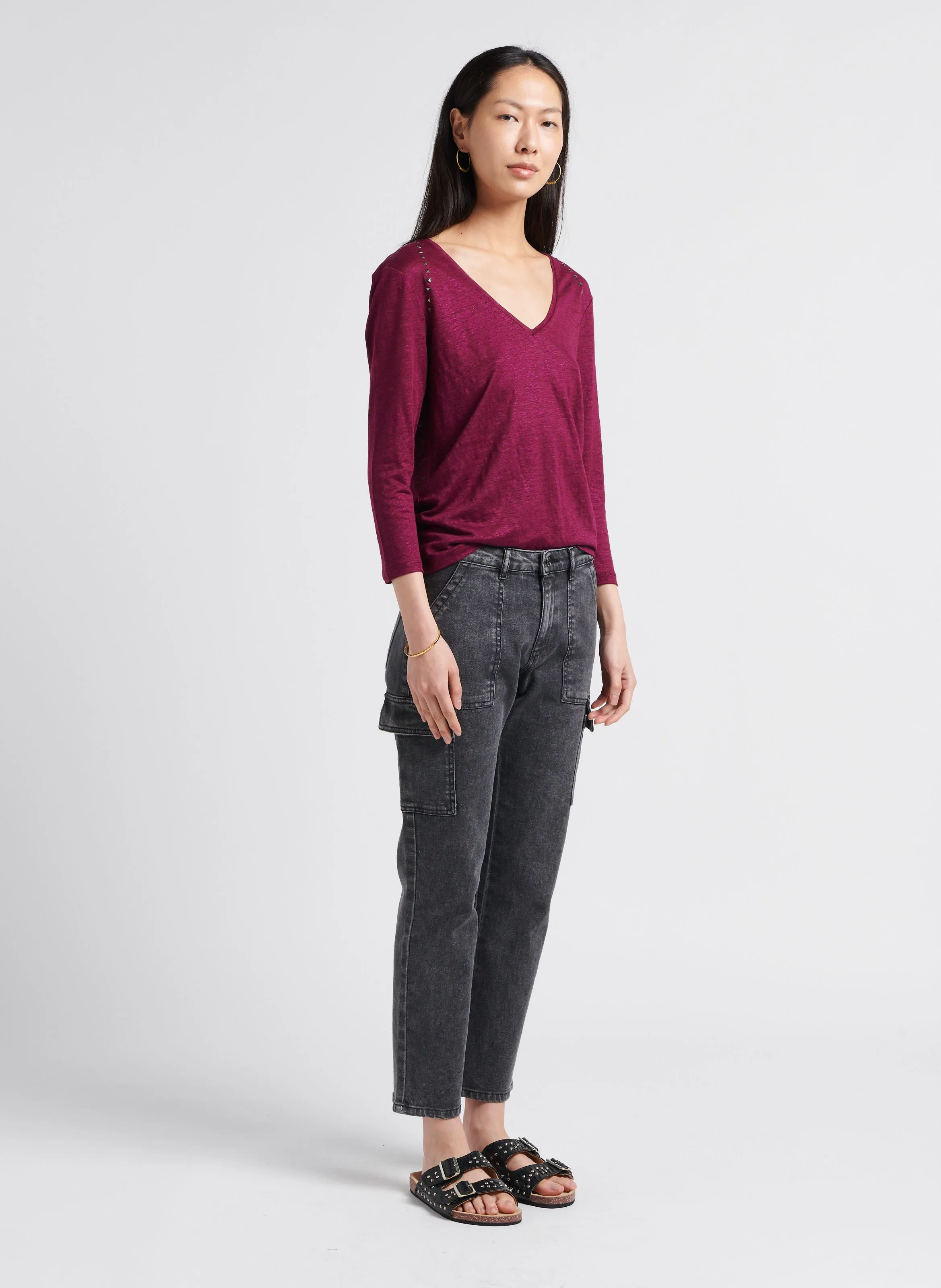  CLARIS VIROT   ODETTE - Sandali bassi in pelle pitone | Nero
