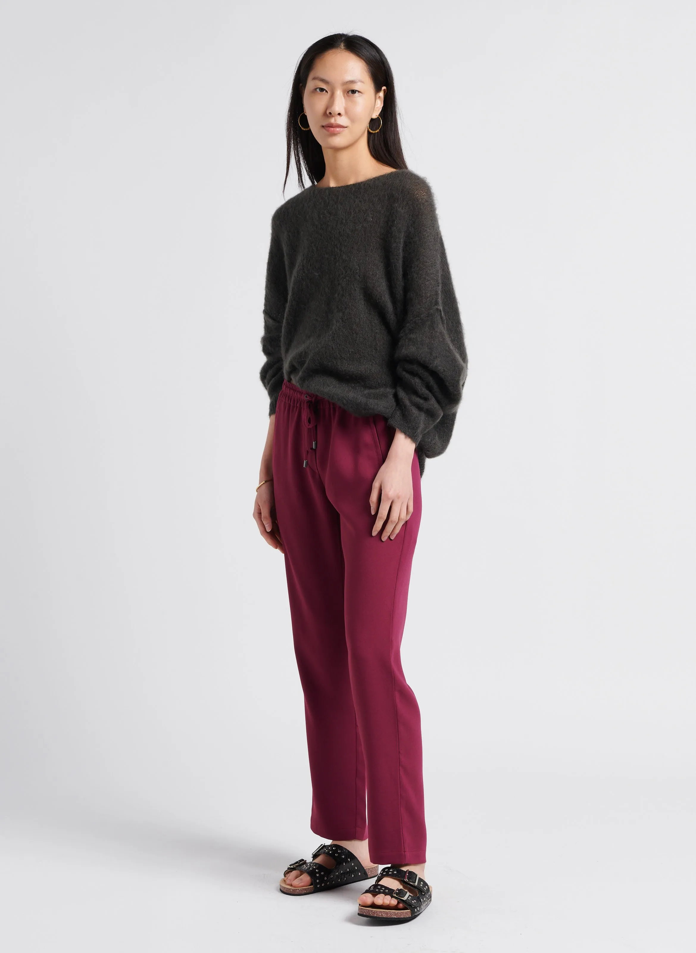 CLARIS VIROT   ODETTE - Sandali bassi in pelle pitone | Nero