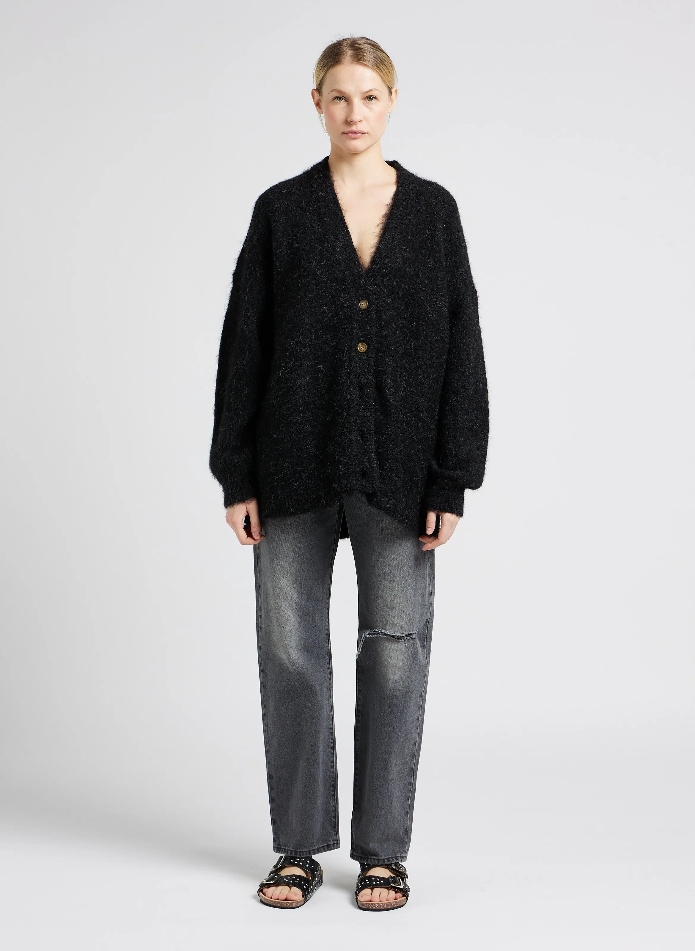  CLARIS VIROT   ODETTE - Sandali bassi in pelle pitone | Nero