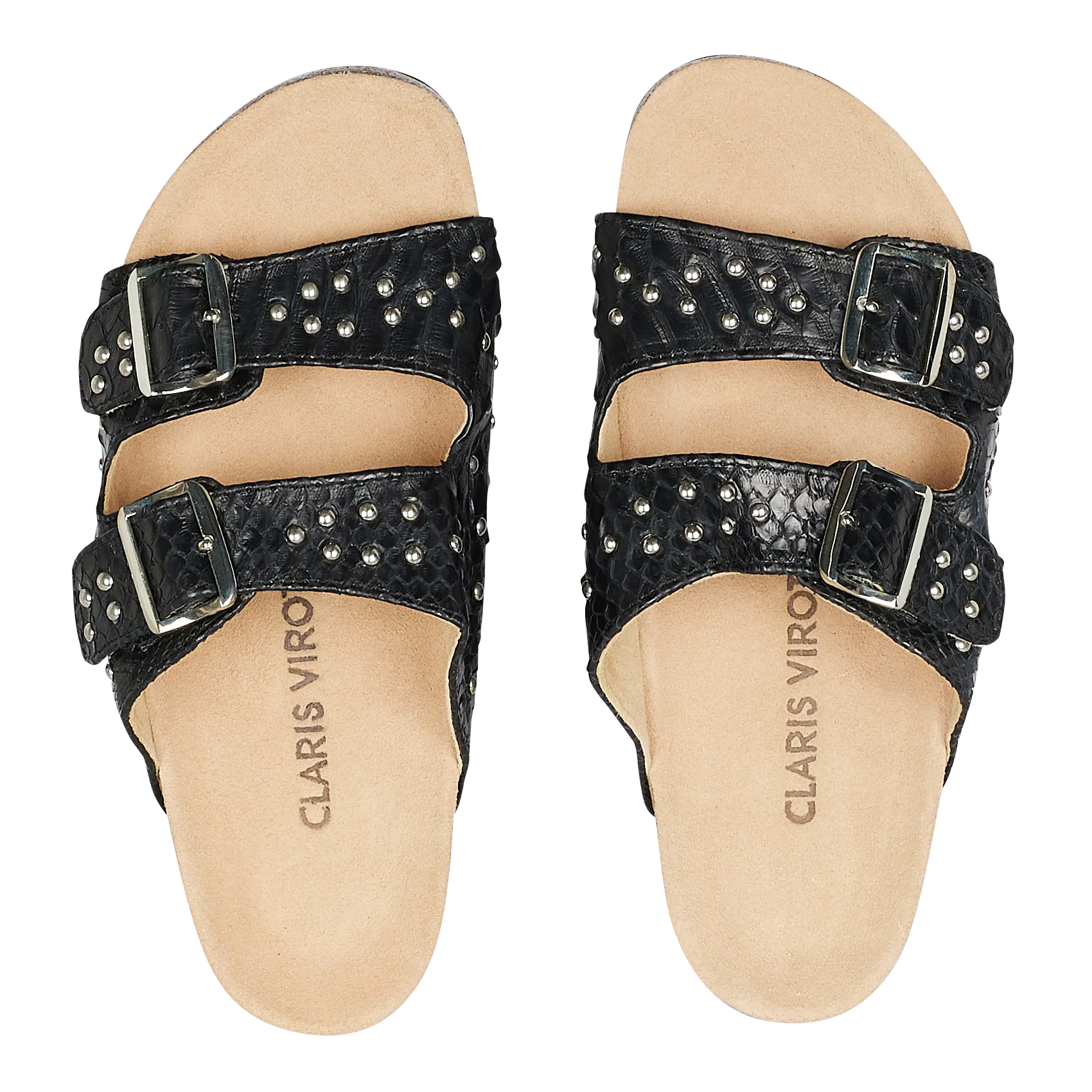  CLARIS VIROT   ODETTE - Sandali bassi in pelle pitone | Nero