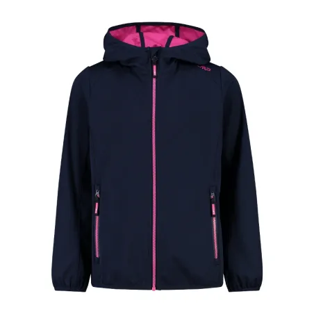 CMP   bambina    Giacca in softshell leggero con cappuccio fisso - col. 00MR