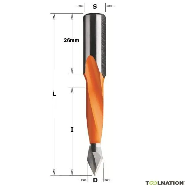 CMT 314.090.11 Trapano a tazza appuntito HW 9 mm, gambo 10x26 destro