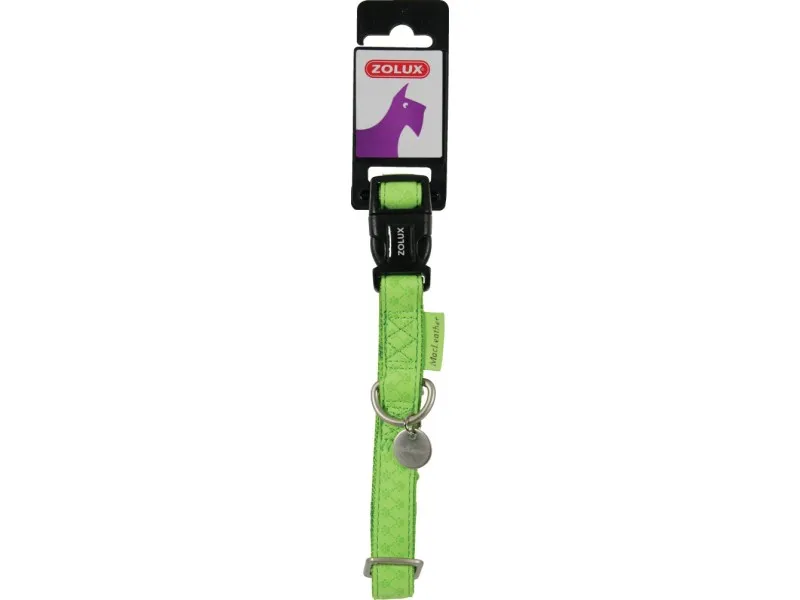 Collare Mac Leather verde 25 mm