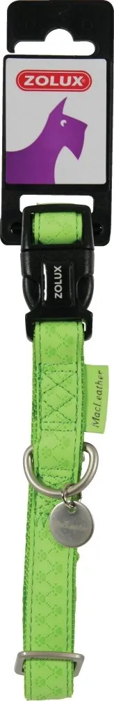 Collare Mac Leather verde 25 mm