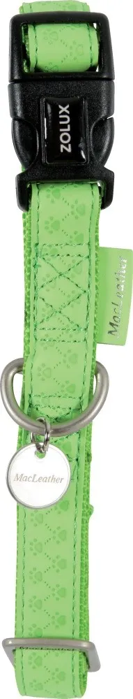 Collare Mac Leather verde 25 mm