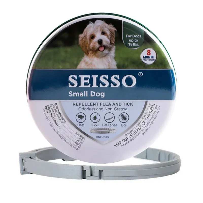 Collari Anti pulci e zecche per cani, collare regolabile di protezione per animali domestici di 8 mesi per cani di taglia grande