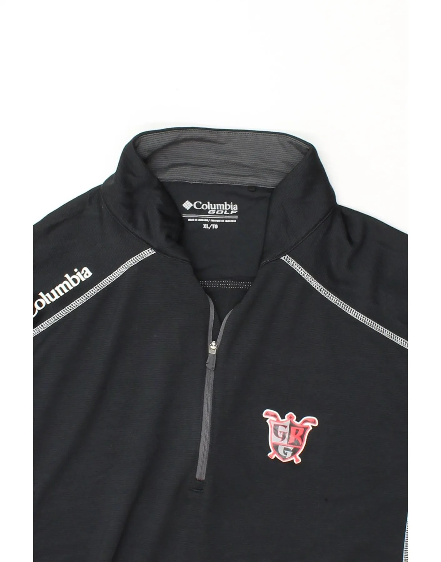 COLUMBIA Mens Omni-Wick Graphic Zip Neck Pullover Tracksuit Top XL Black