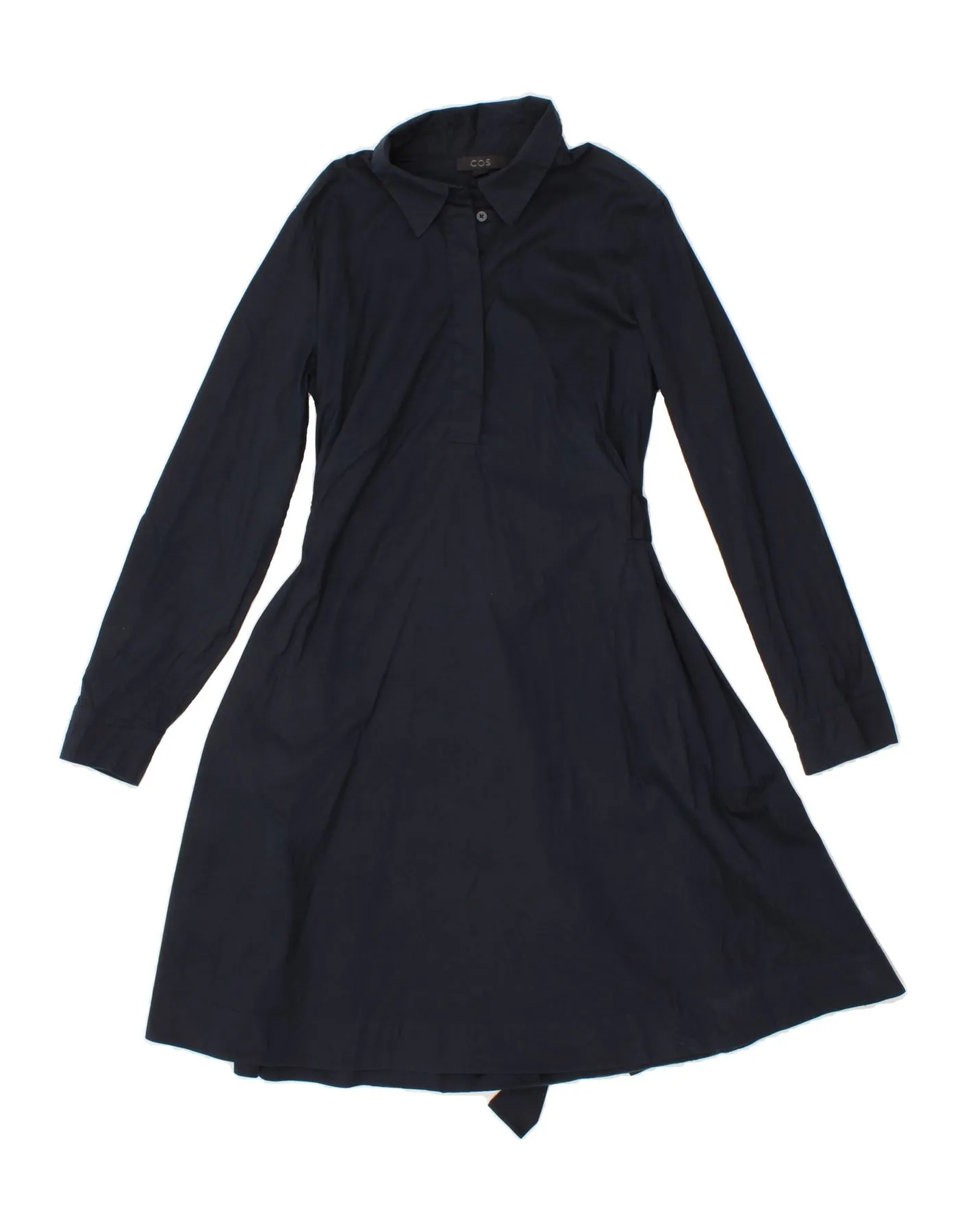 COS Womens Pullover Shirt Dress EU 38 Medium Navy Blue Cotton