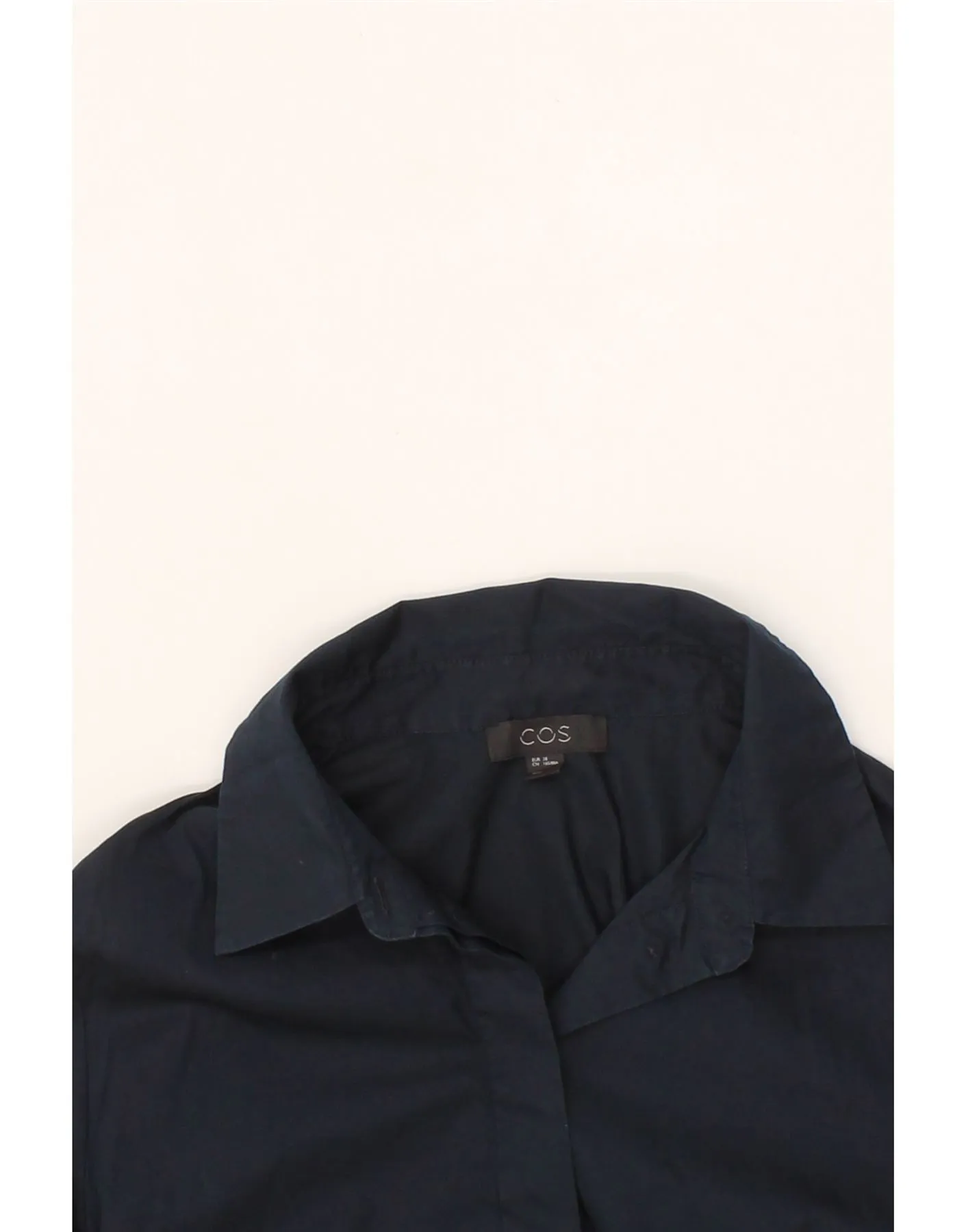 COS Womens Pullover Shirt Dress EU 38 Medium Navy Blue Cotton