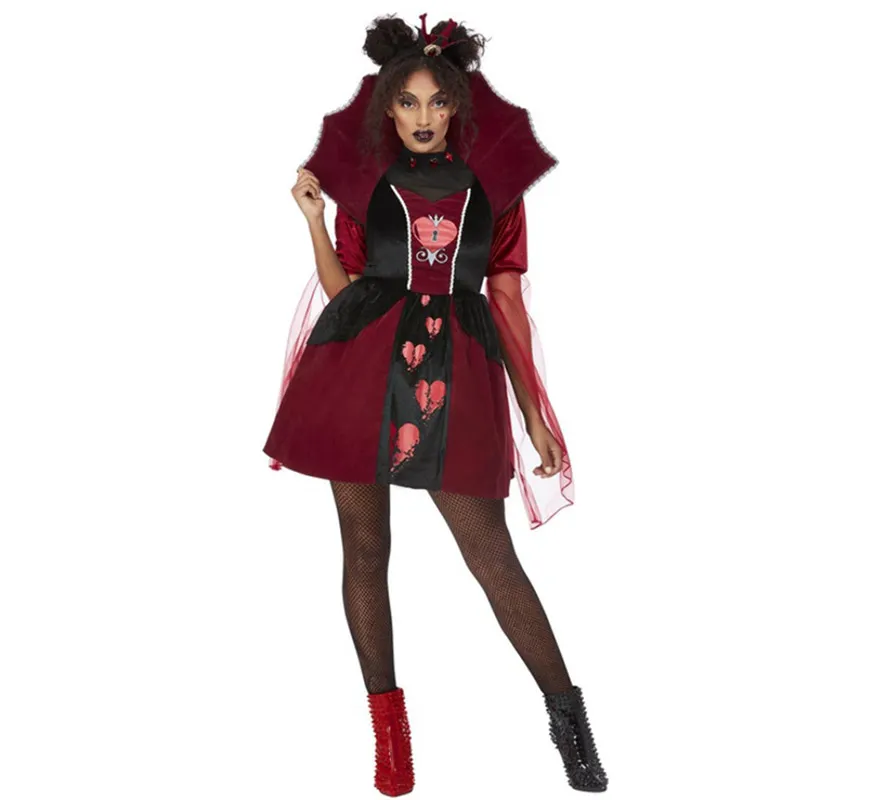 Costume Regina di Cuori rotto Donne Rosso