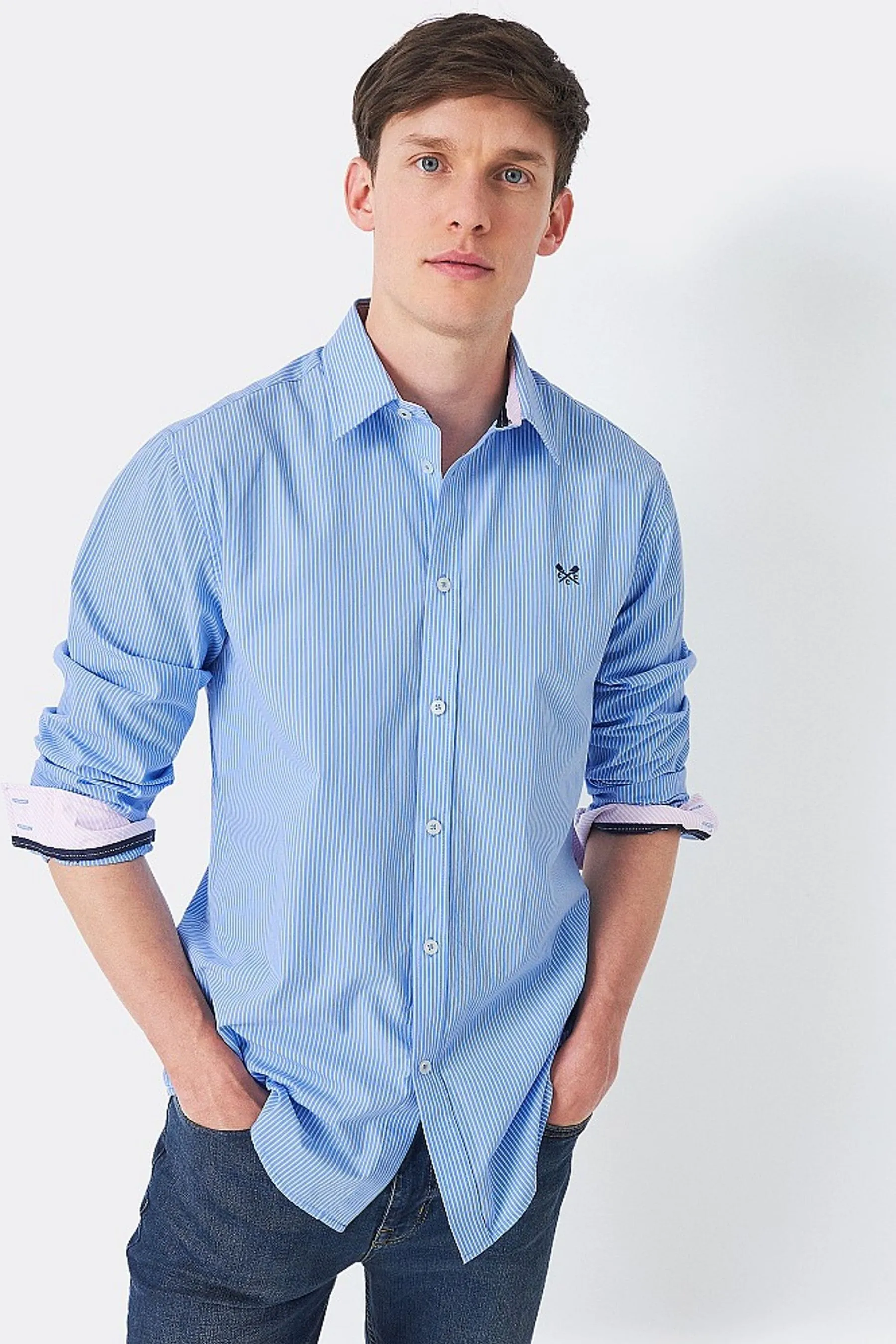 Crew Clothing Heritage - Camicia in micro A righe a A righe