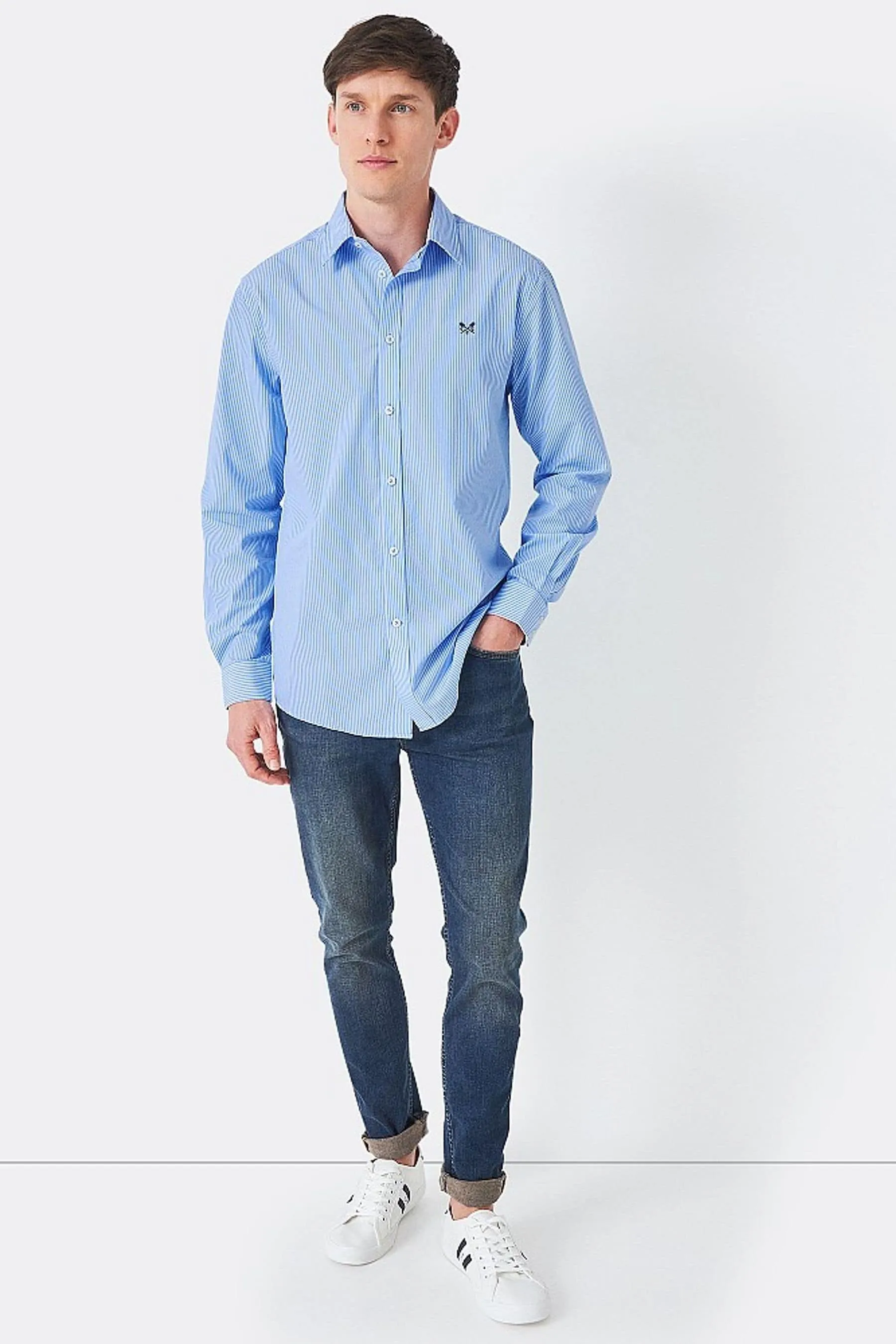 Crew Clothing Heritage - Camicia in micro A righe a A righe