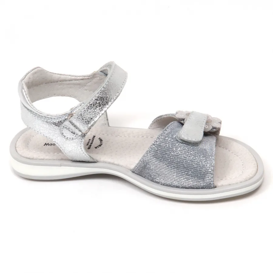 D0768 scarpa  unisex sandalo bimba NERO GIARDINI scarpa strappo argento shoe kid girl