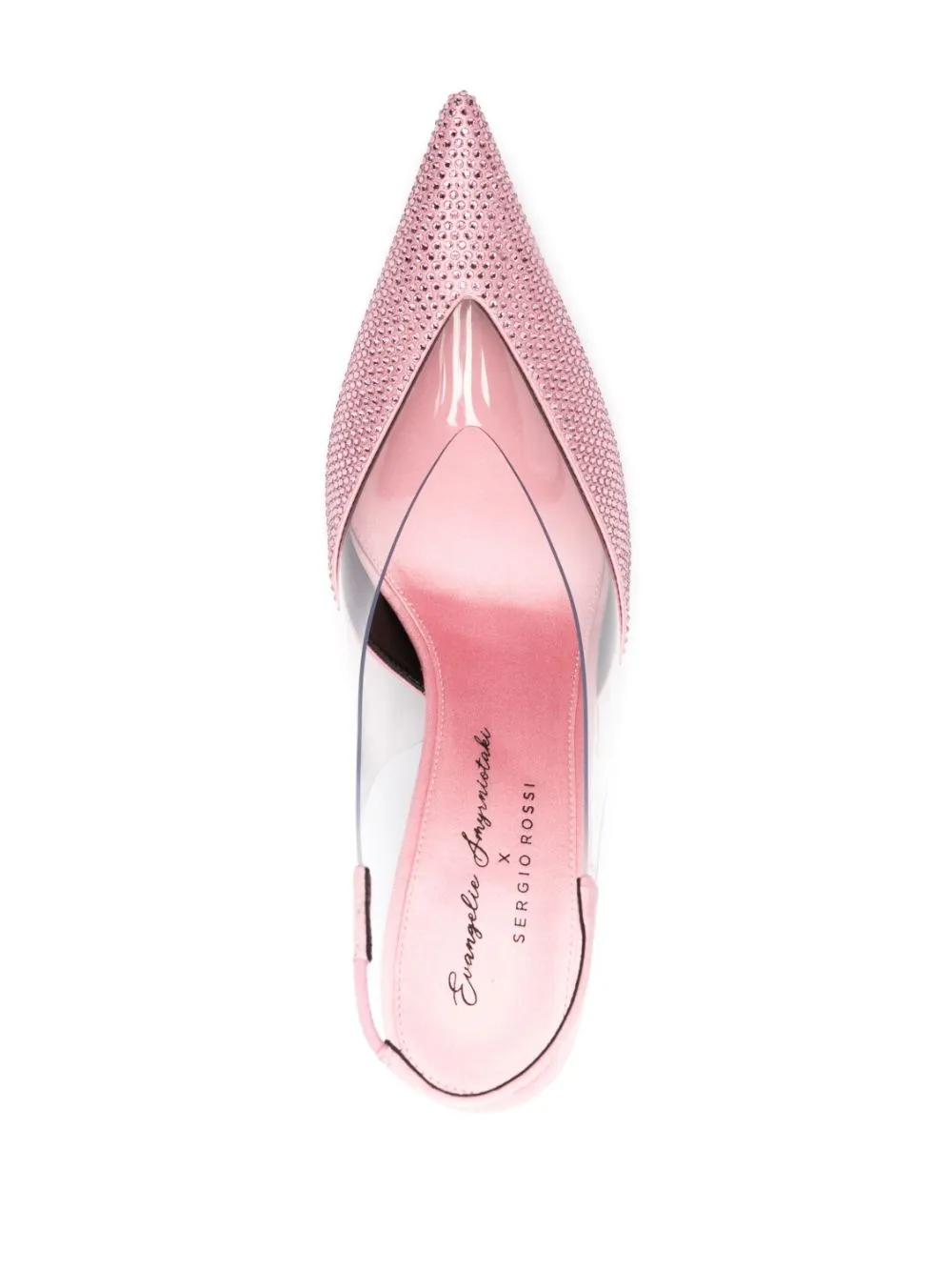 Decollete a punta con cristalli in rosa - donna