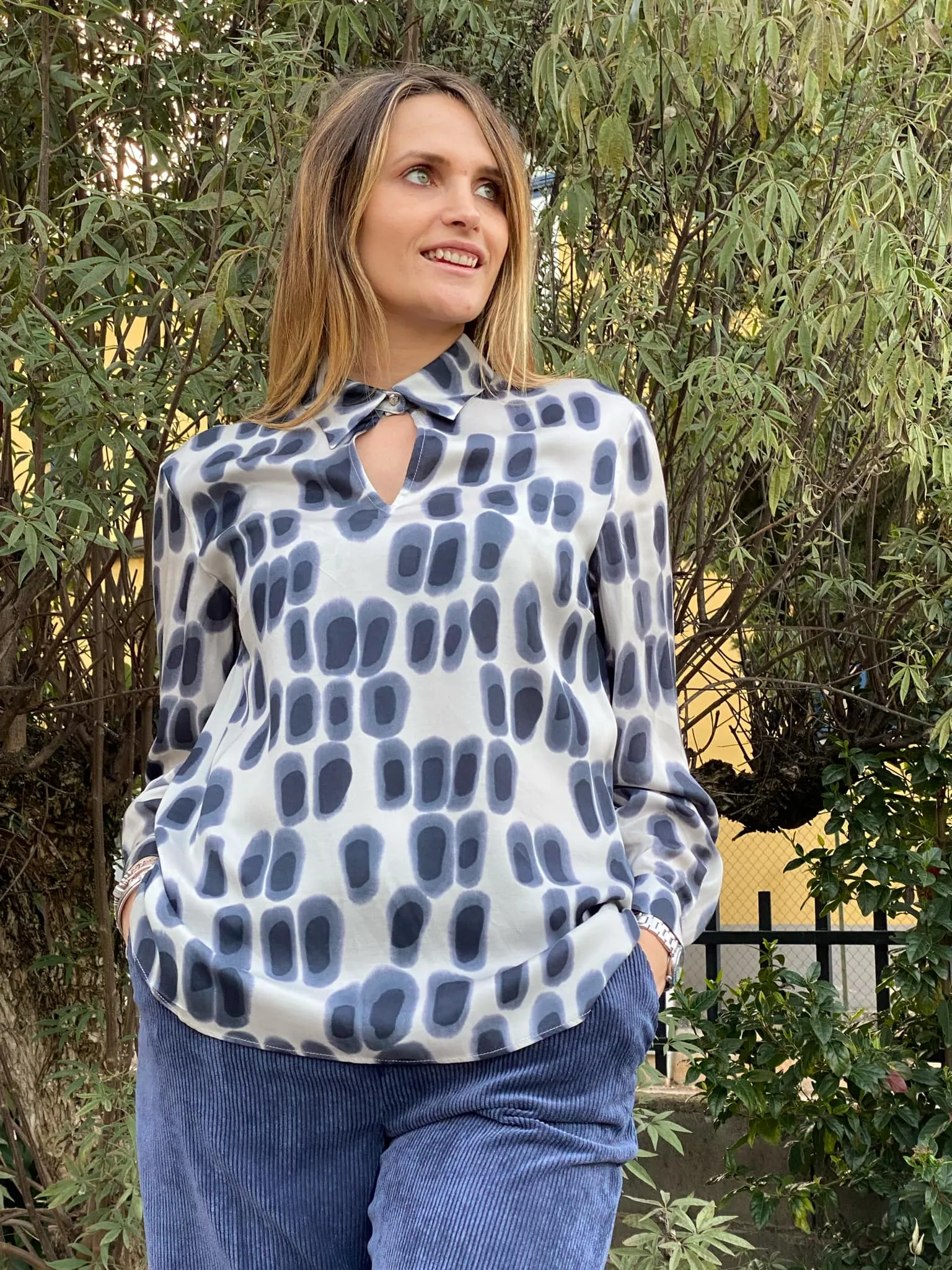 DIANA GALLESI camicia donna maniche lunghe stampa astratta 2290R002782N