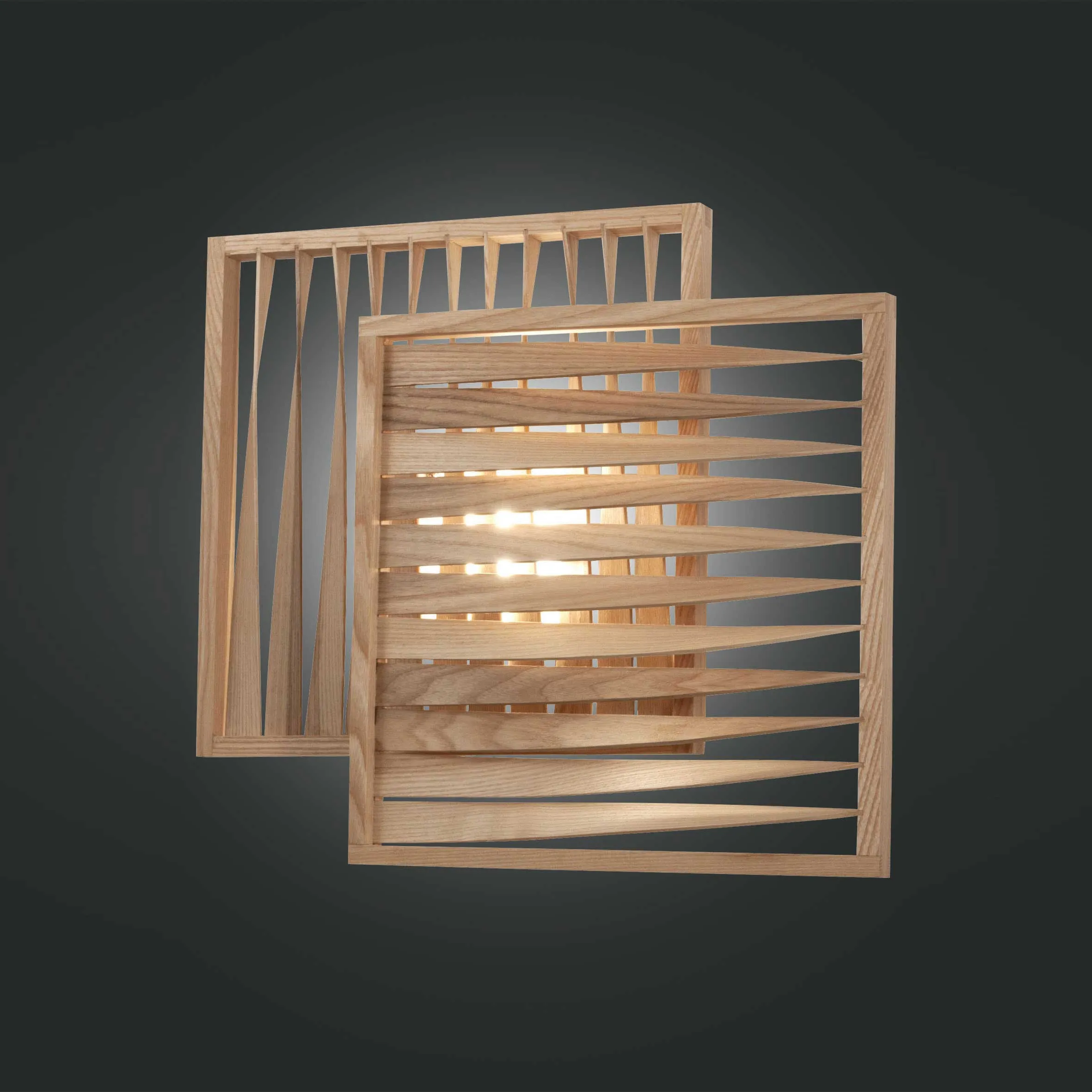 Fabas Luce  Applique da parete a led con diffusore in legno dallo stile moderno Loft - 18W - 3000k Luce Calda