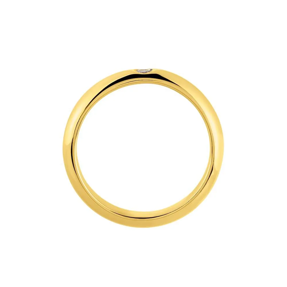 Fede Classica Leggera 3.6 mm Oro Giallo 375/1000 Diamante Bianco 0,03 ct 1422976