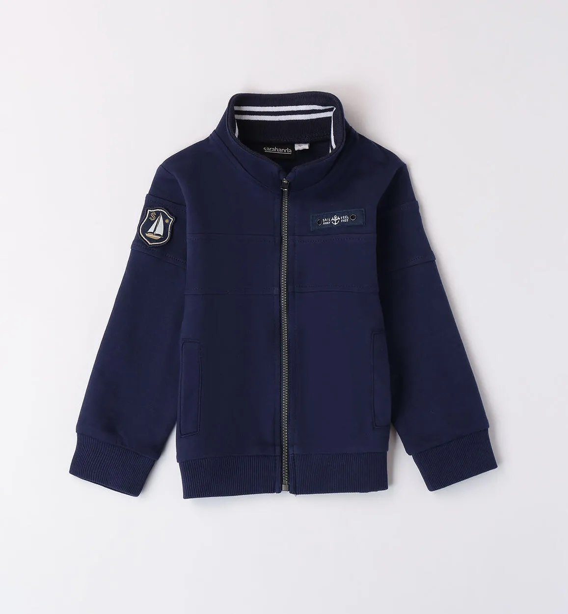 Felpa bambino blu con zip