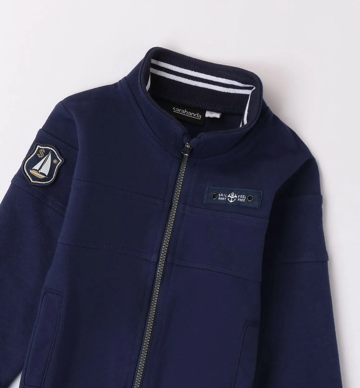 Felpa bambino blu con zip