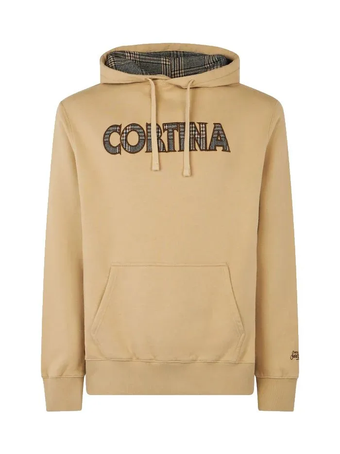 FELPA BEIGE IN COTONE CON CAPPUCCIO
